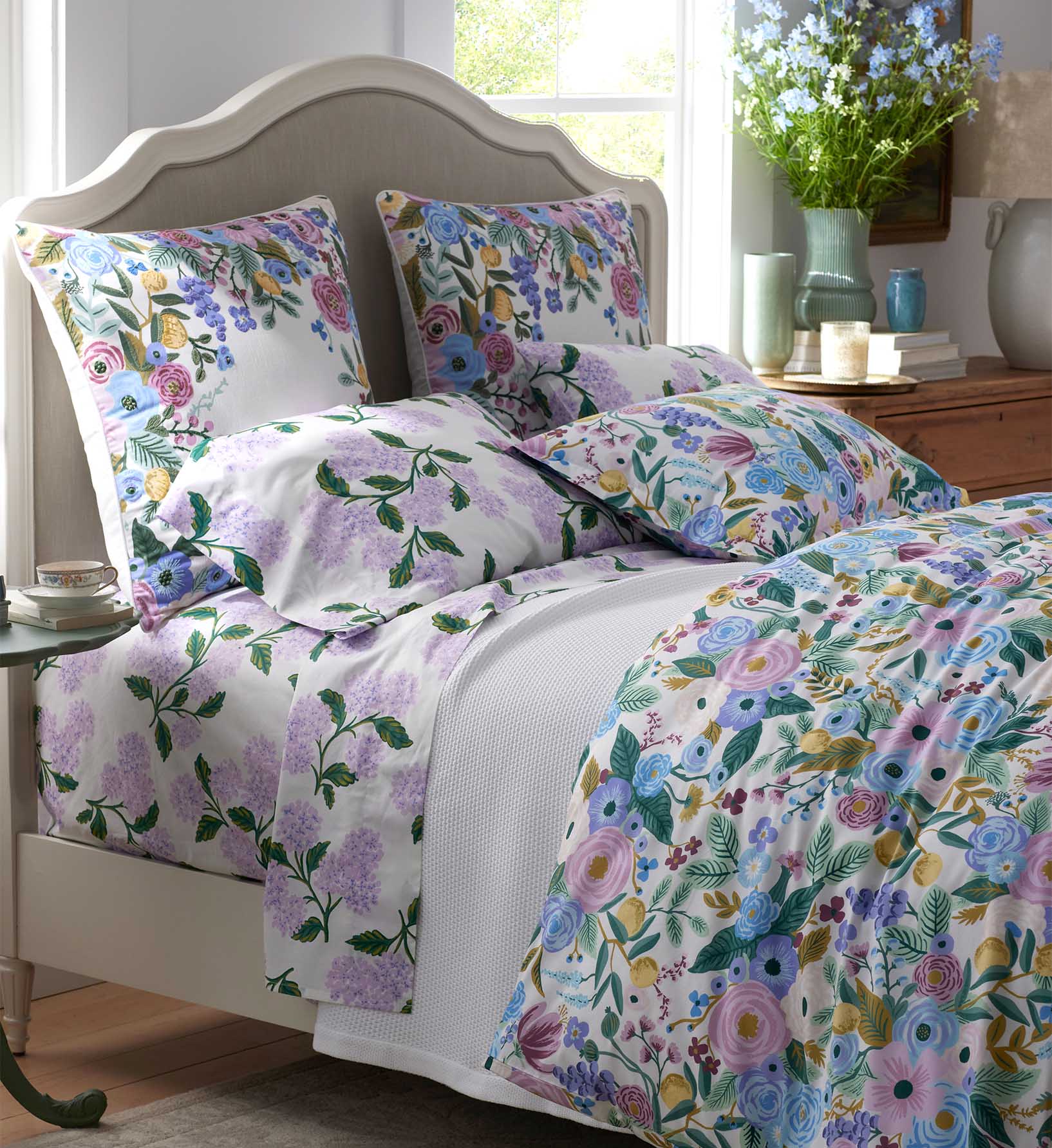 Percale Flat Sheet - Hydrangea Lilac - Image 3