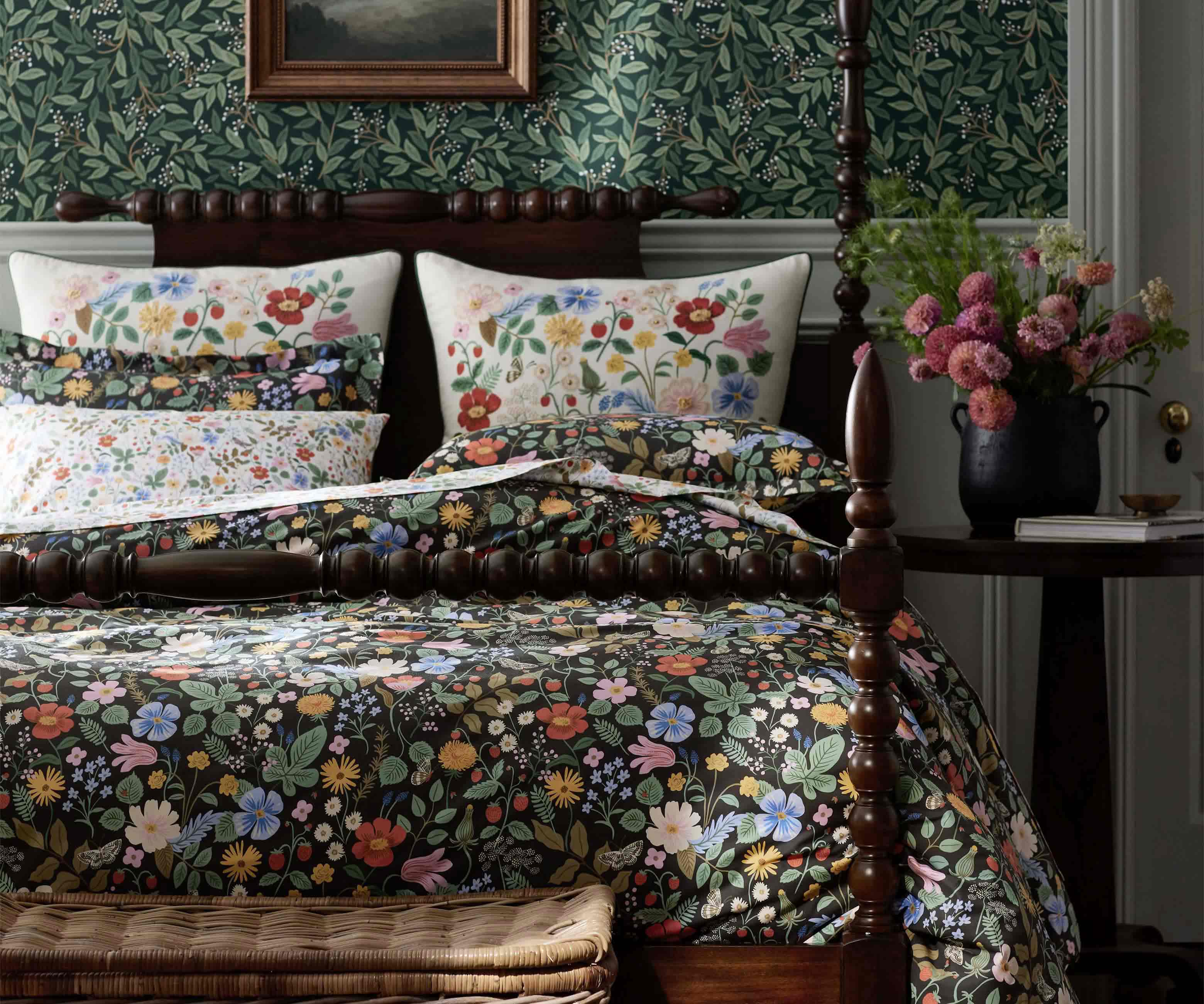 Percale Flat Sheet - Strawberry Fields White - Image 4