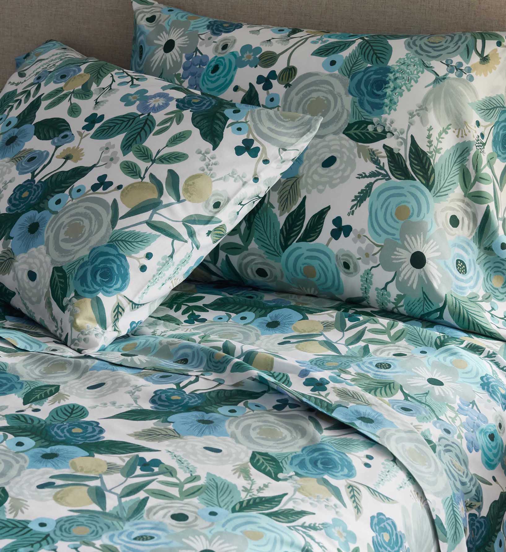 Percale Sheet Set - Garden Party Blue - Image 2
