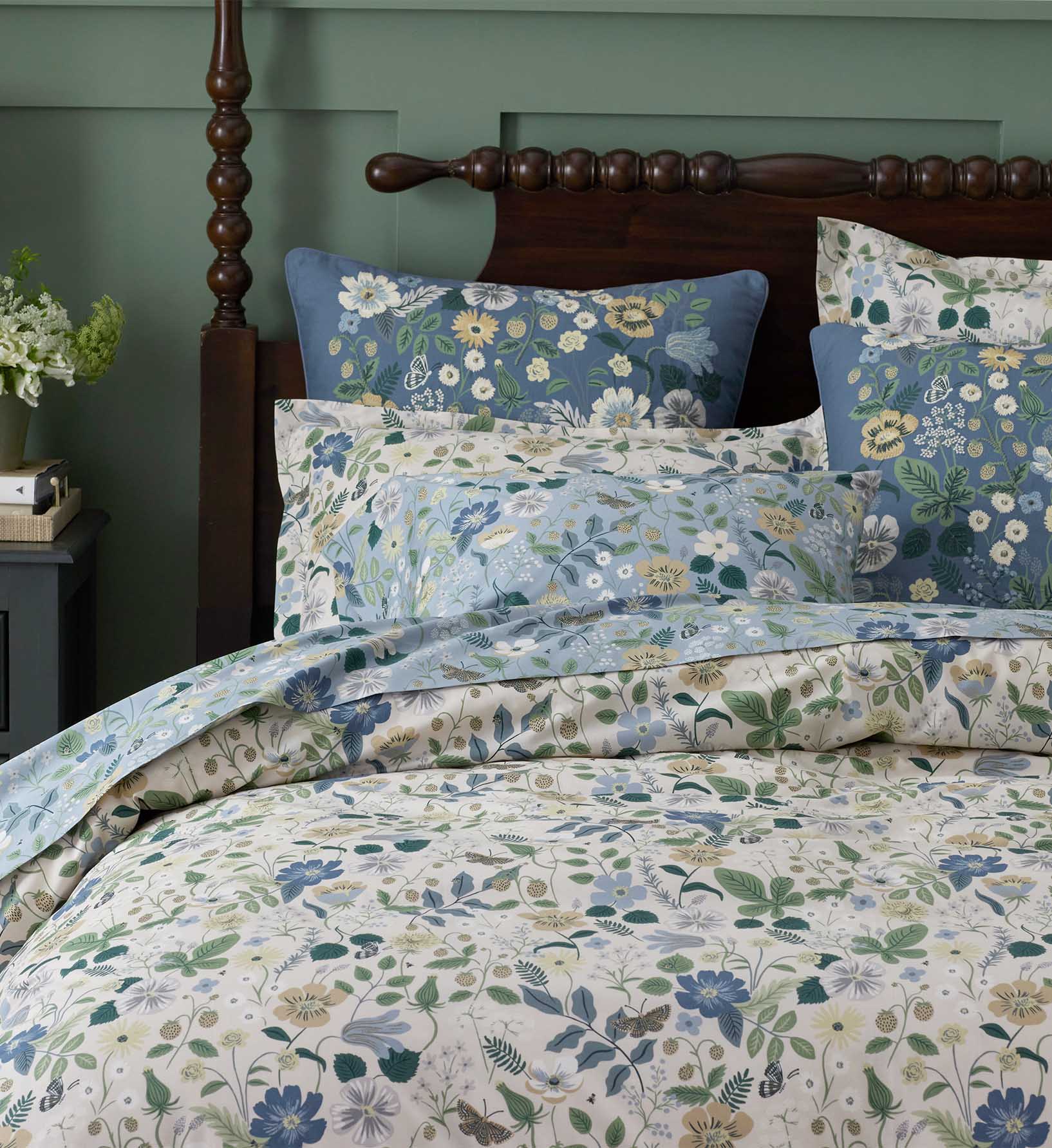 Percale Sheet Set - Strawberry Fields Slate - Image 3