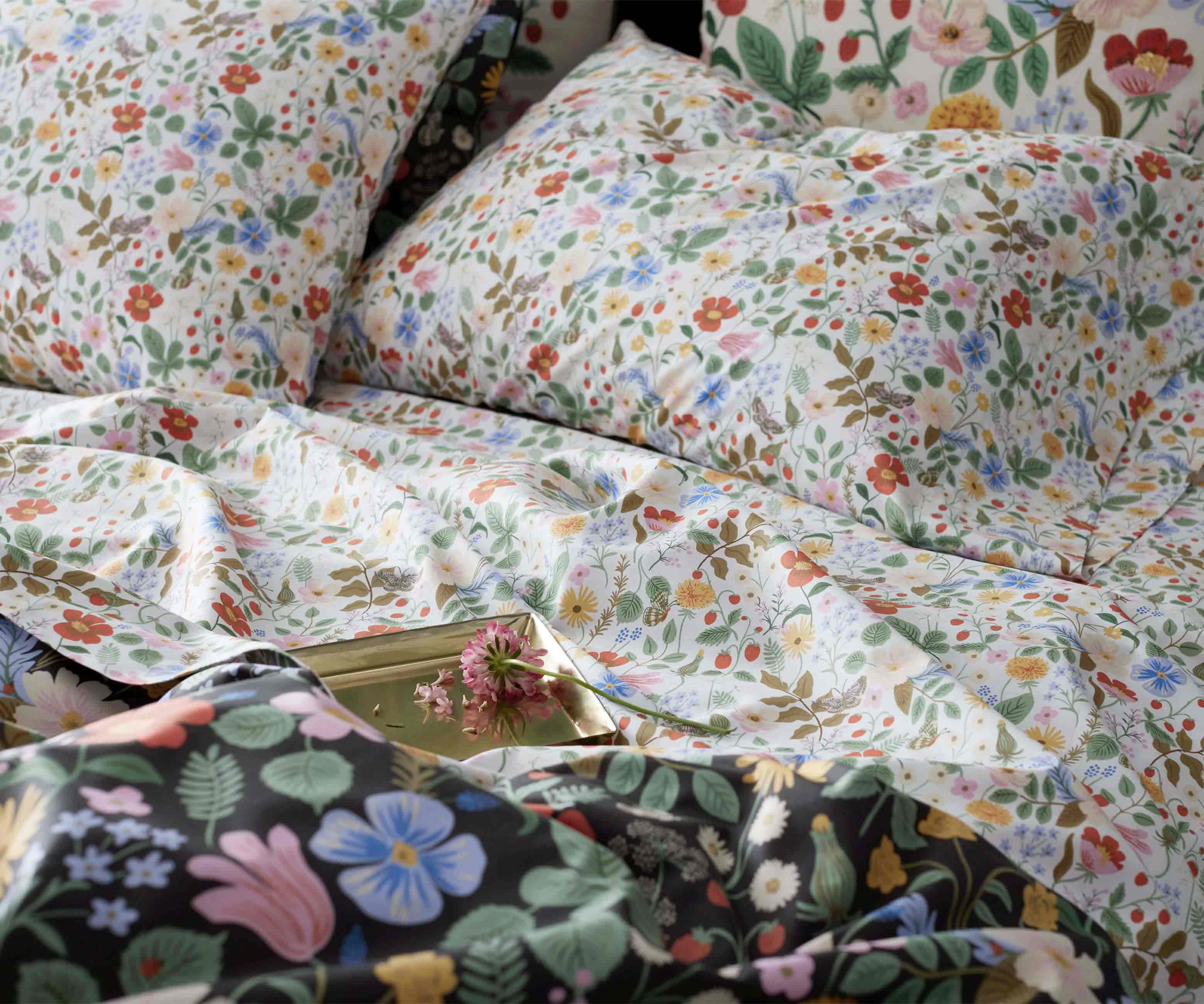 Percale Sheet Set - Strawberry Fields White - Image 3
