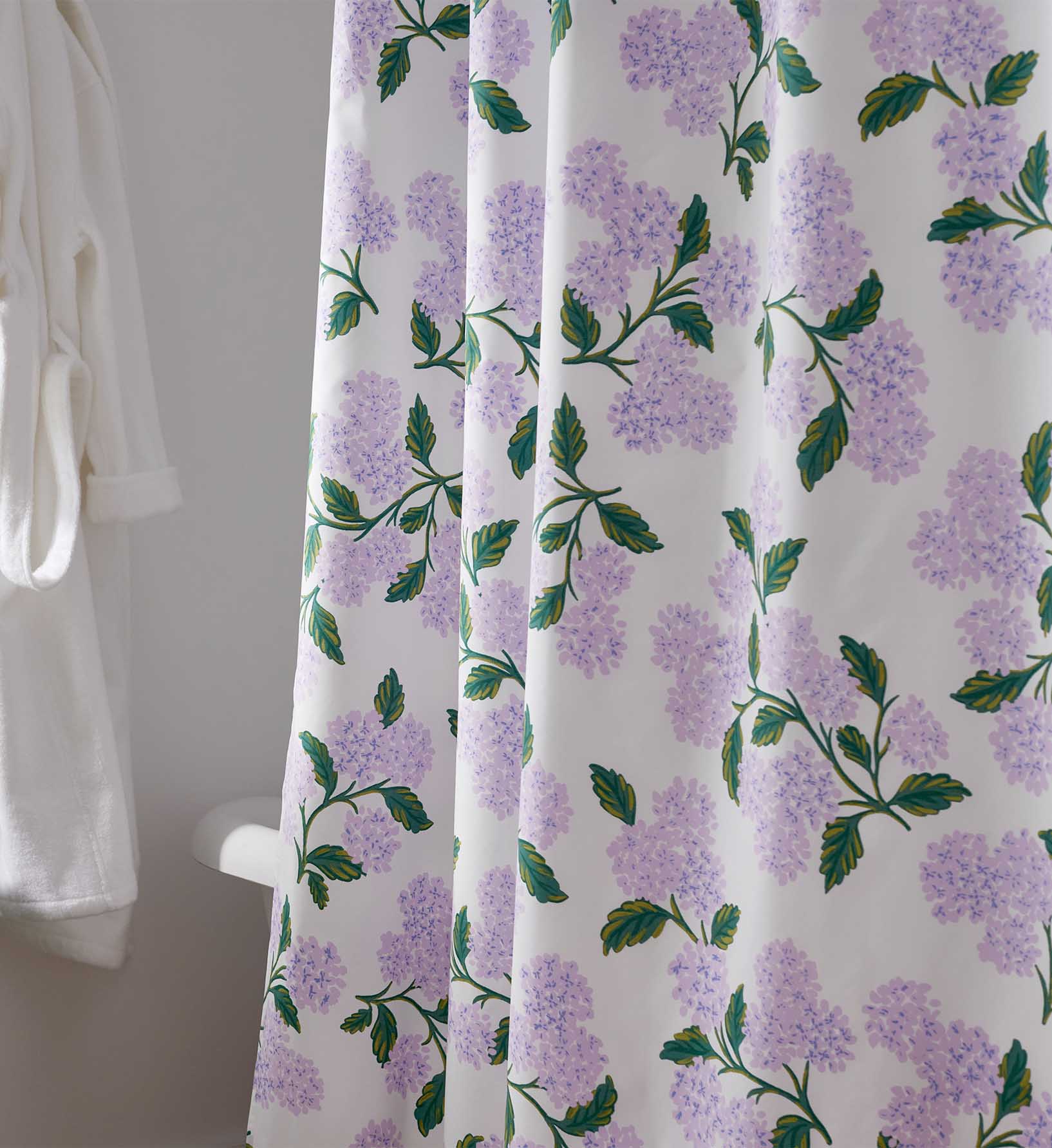 Percale Shower Curtain - Hydrangea Lilac - Image 4