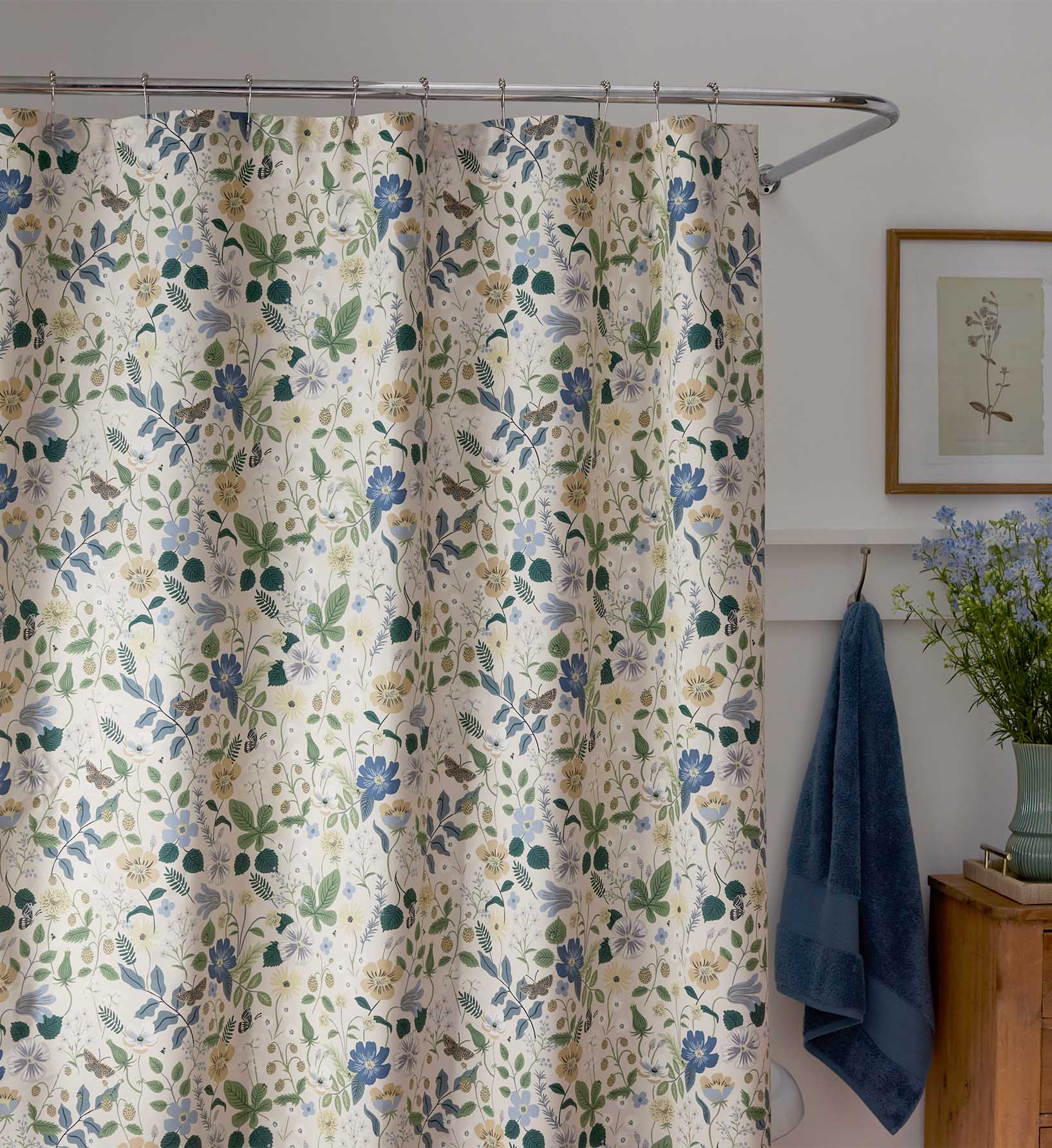 Percale Shower Curtain - Strawberry Fields Beige - Image 4