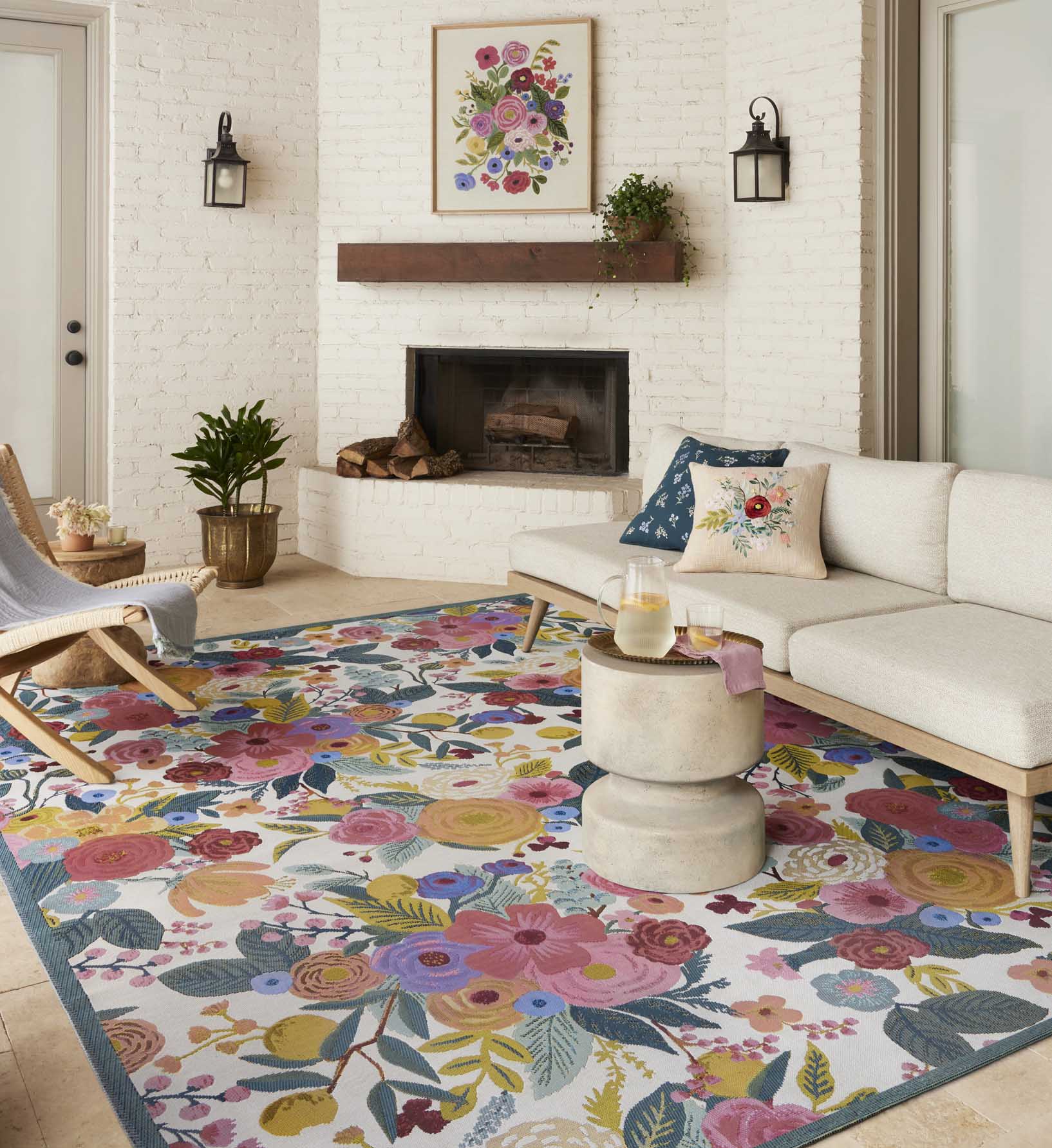 Perennial Garden Party Power Loomed Rug - Rose Multi - Image 2