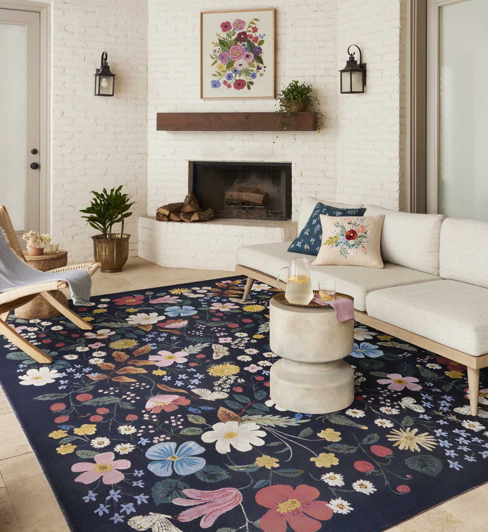 Perennial Strawberry Fields Power Loomed Rug - Black - Image 3