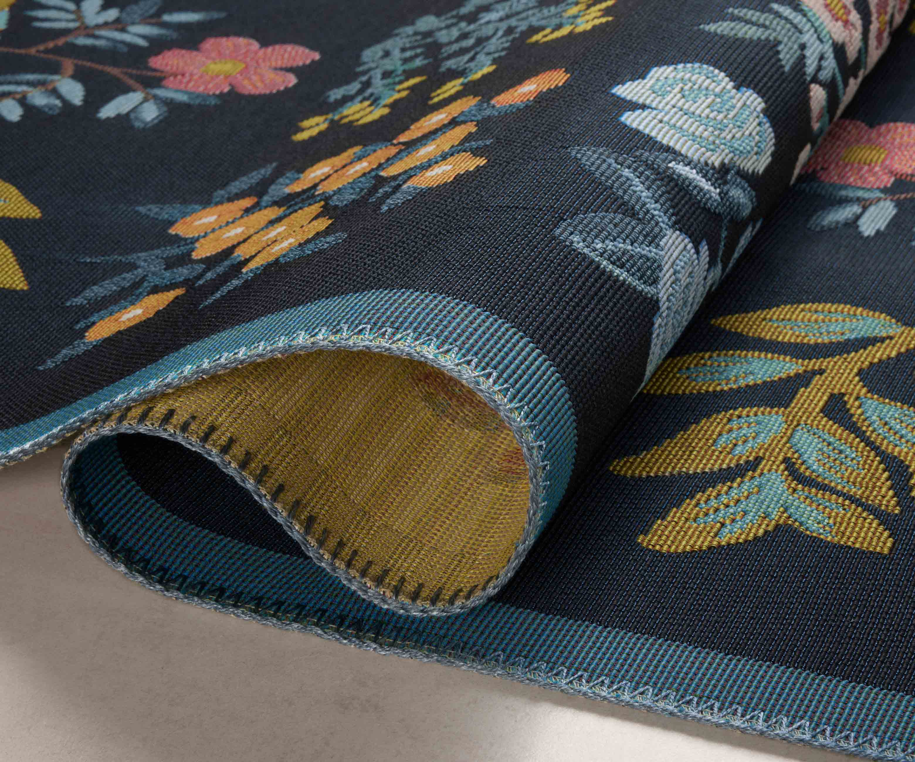 Perennial Wildflower Power Loomed Rug - Black - Image 4