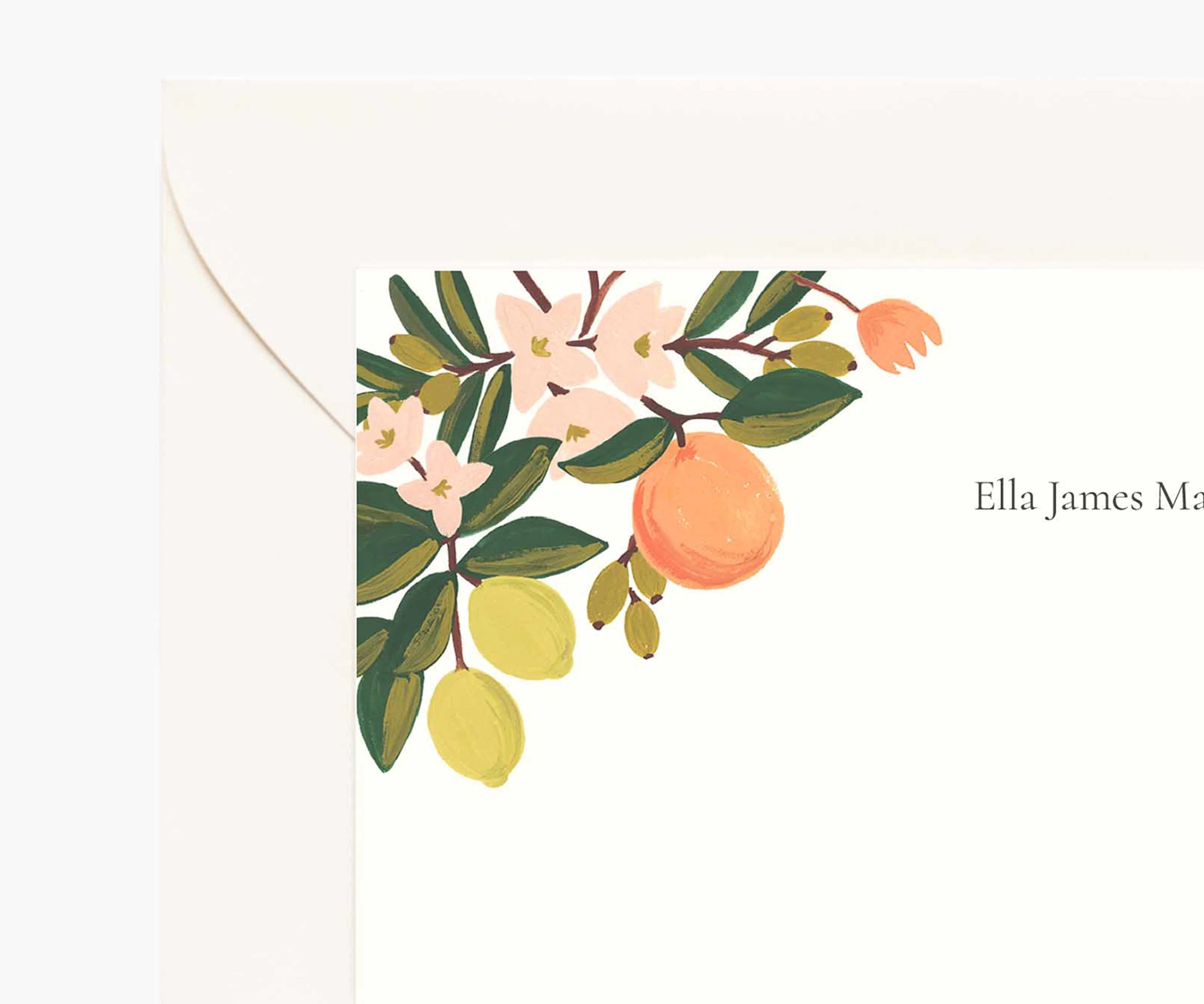 Floral Personalized Stationery  - Citrus Floral - Image 2
