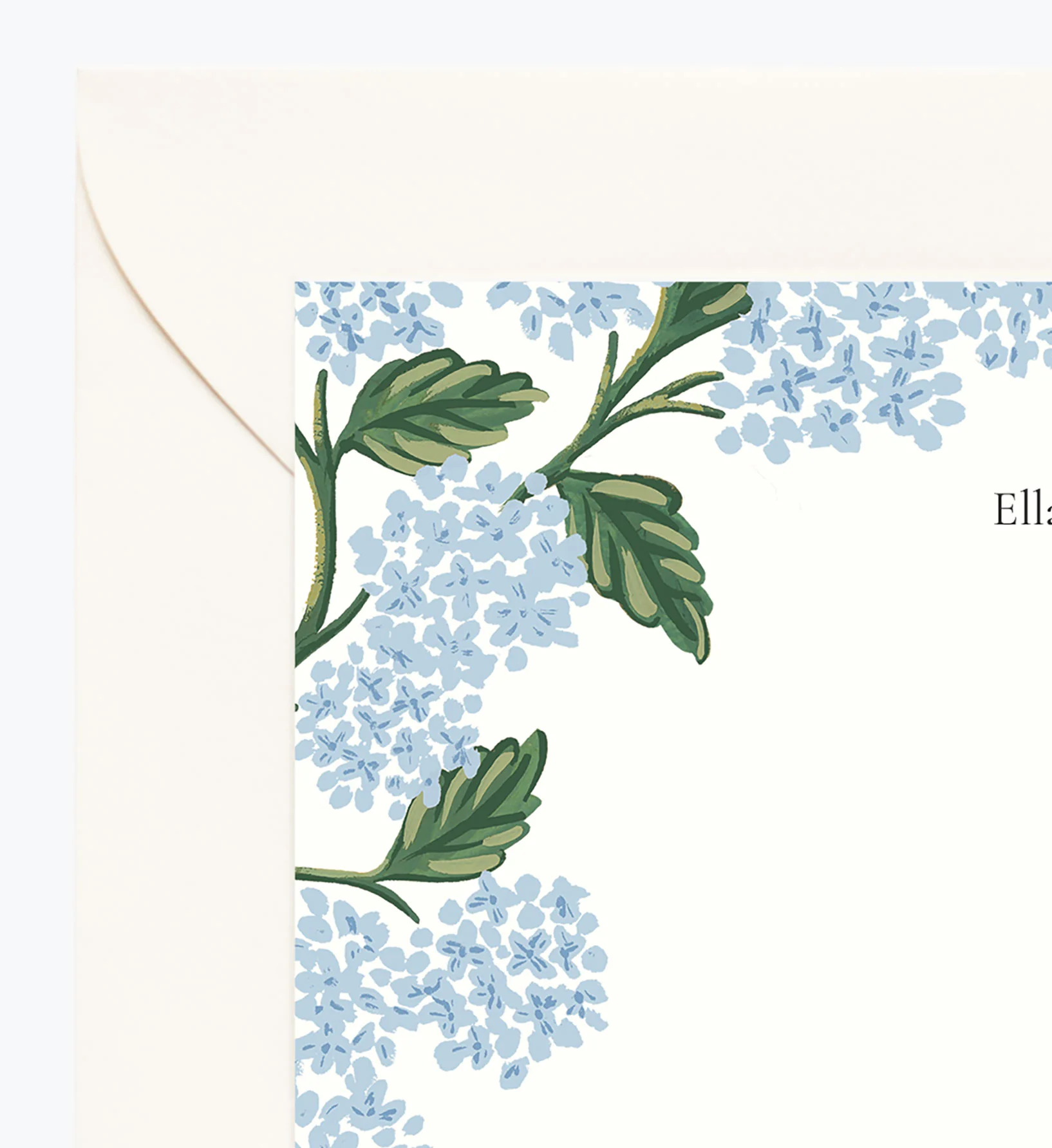 Floral Personalized Stationery  - Hydrangea Blue - Image 2