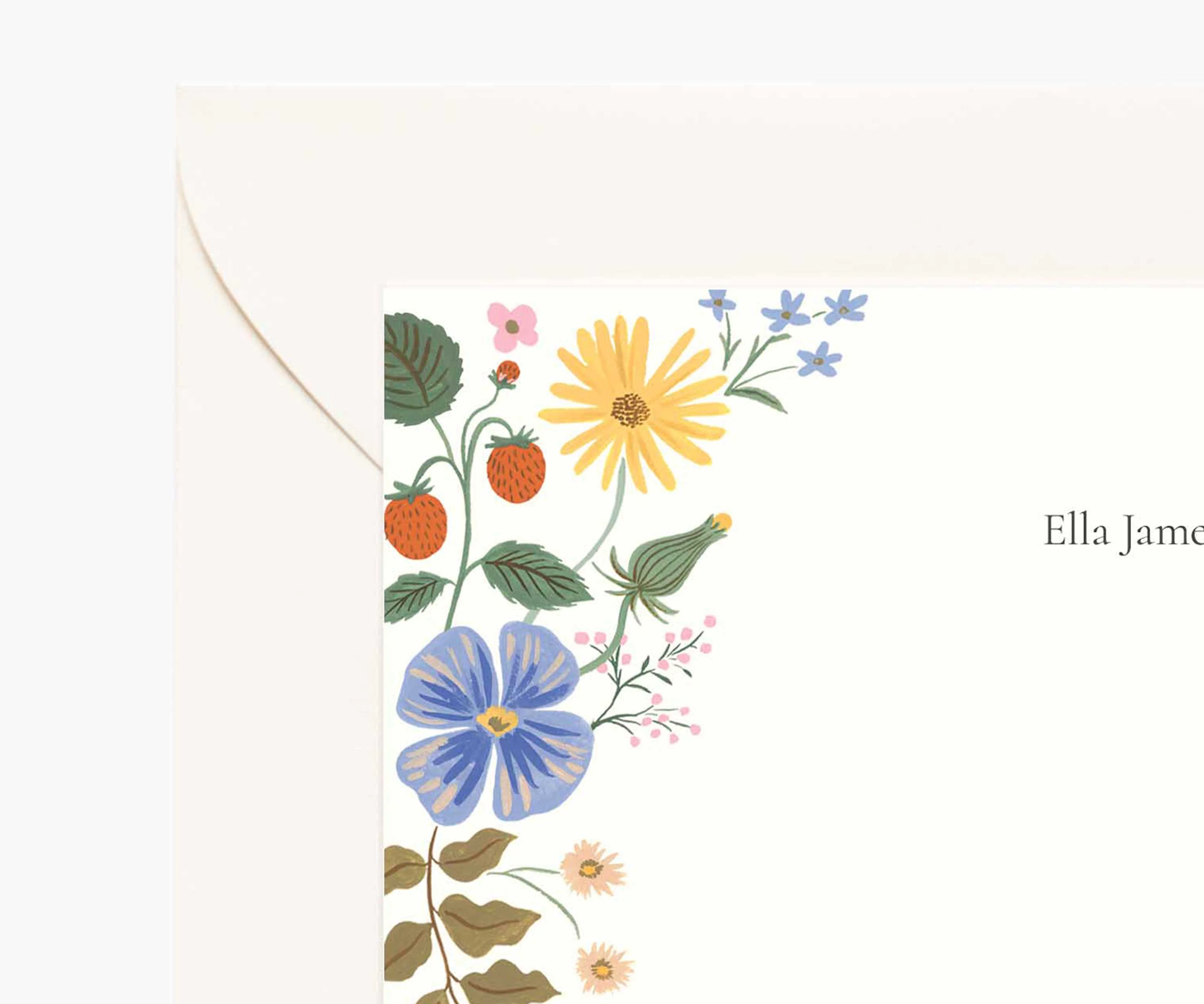 Floral Personalized Stationery  - Strawberry Fields - Image 2