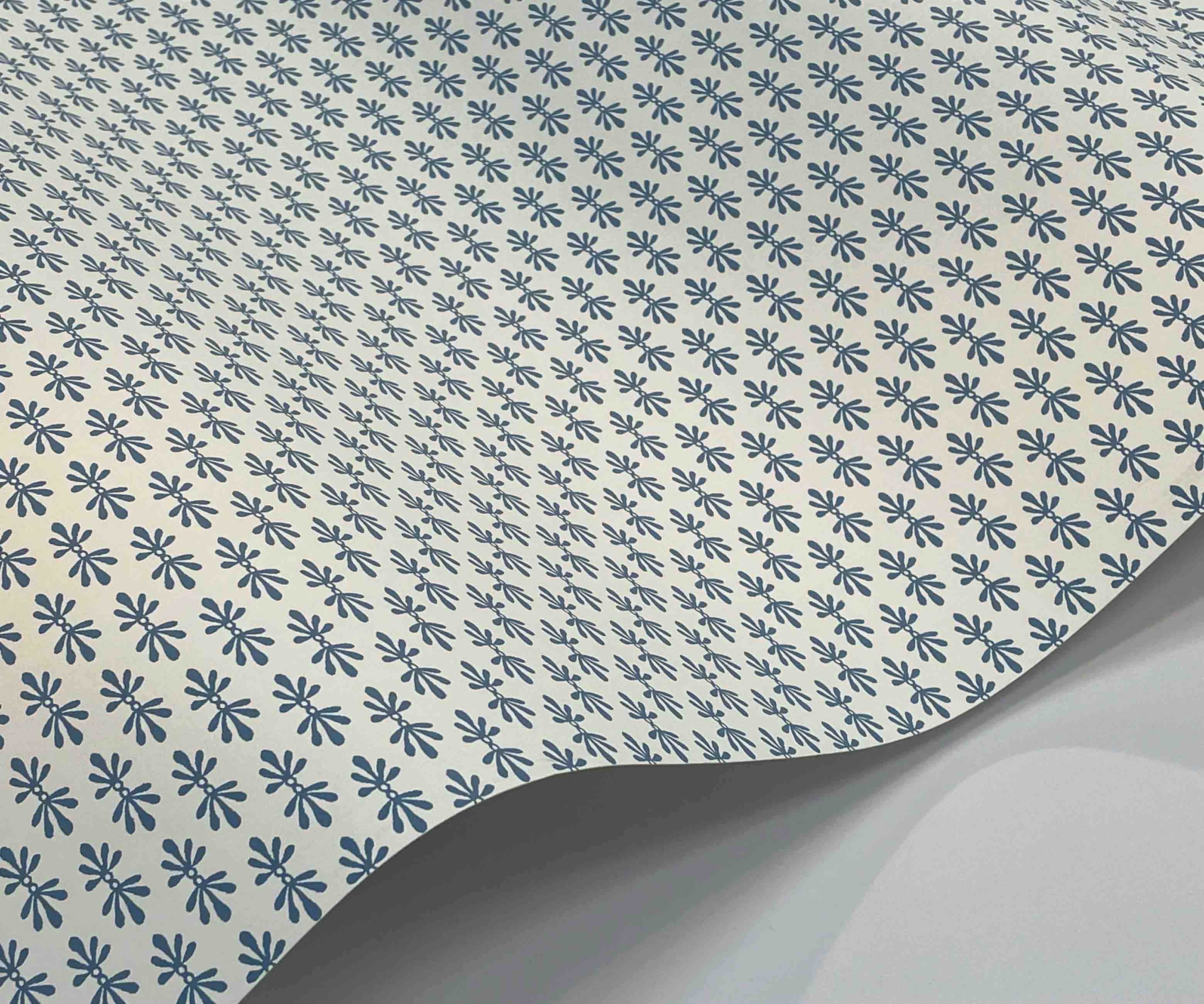 Petal Wallpaper Sample - White & Blue - Image 2