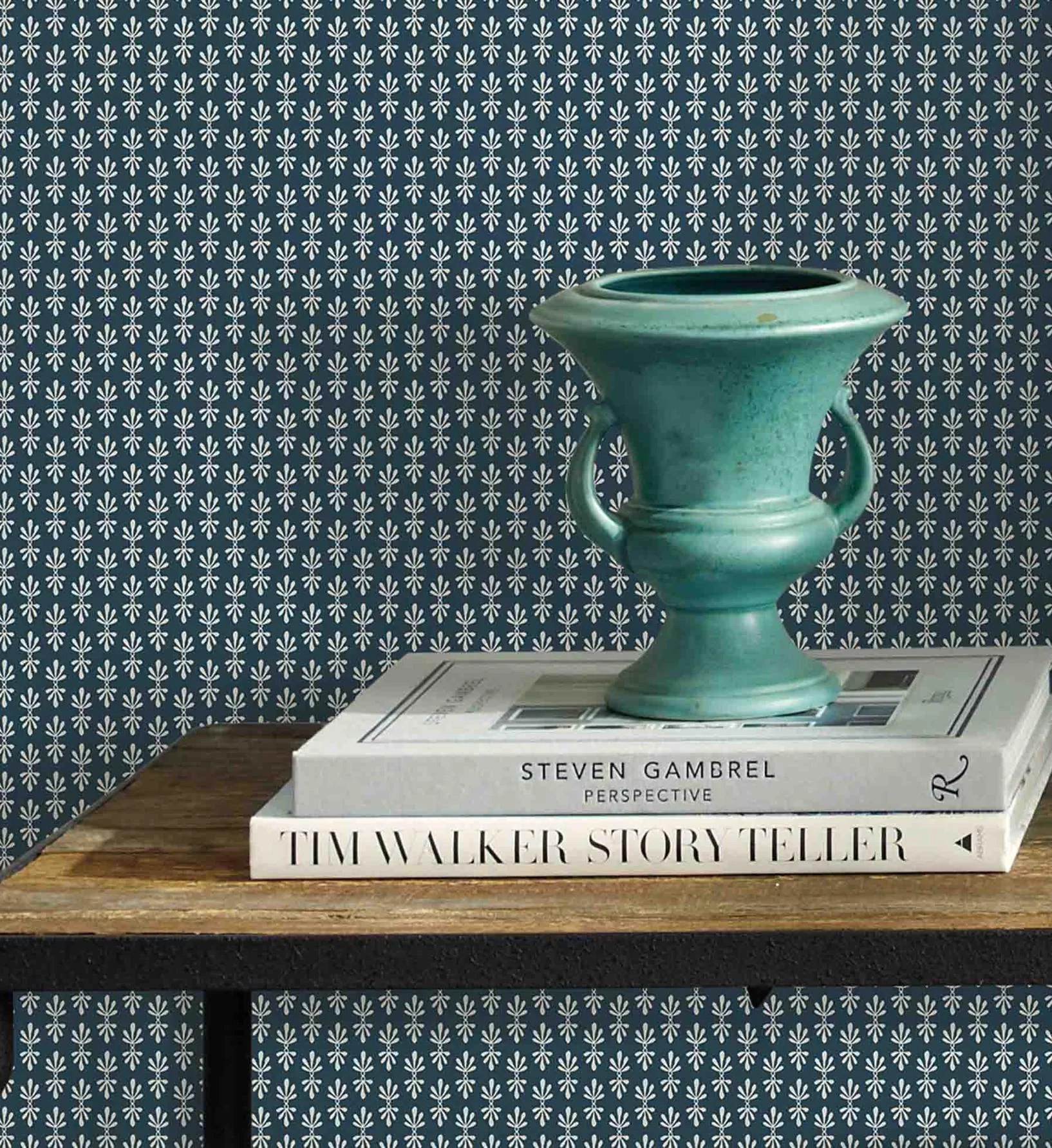 Petal Wallpaper - Teal & White - Image 2