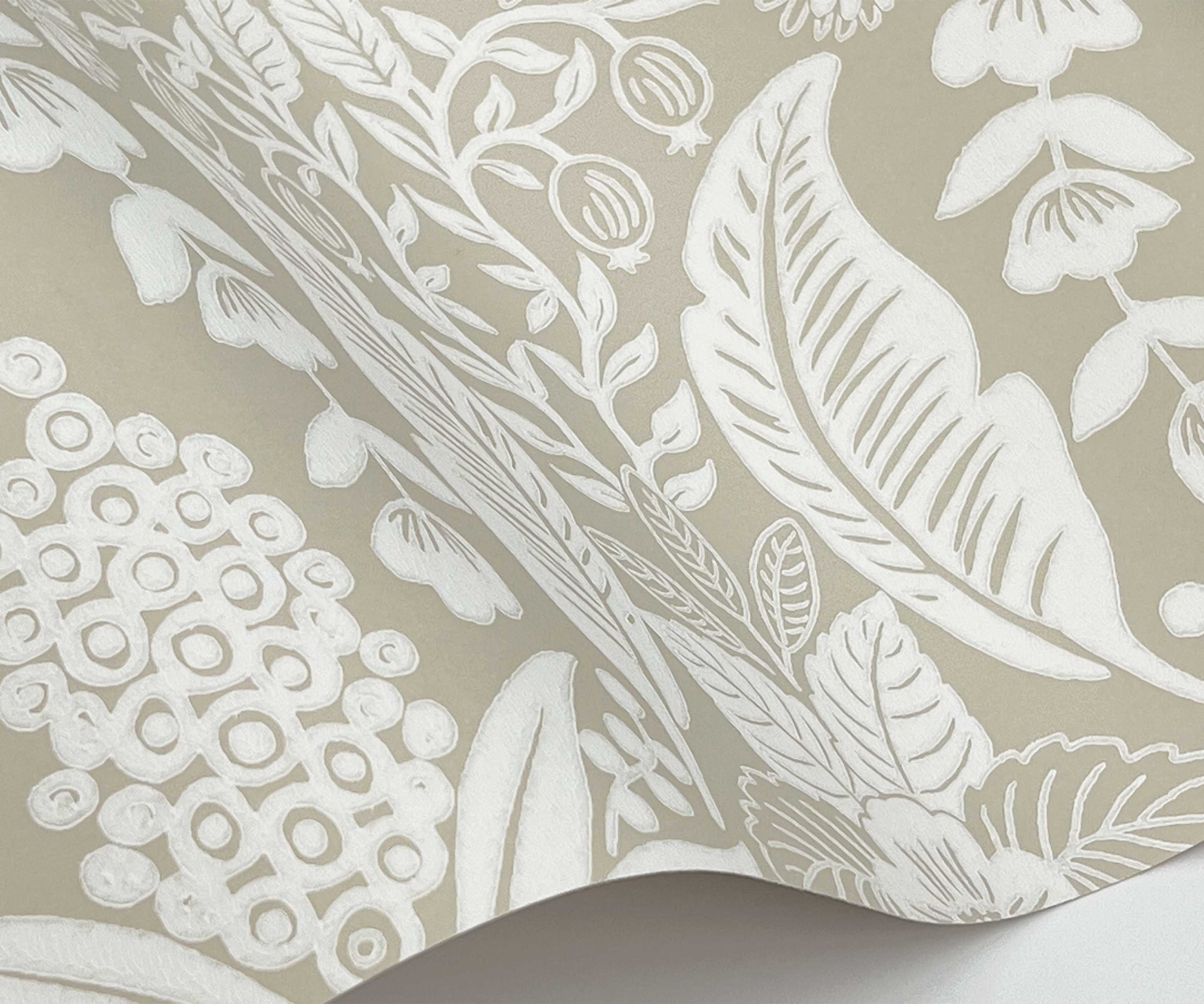 Pineapple Damask Wallpaper Sample - Linen - Image 2