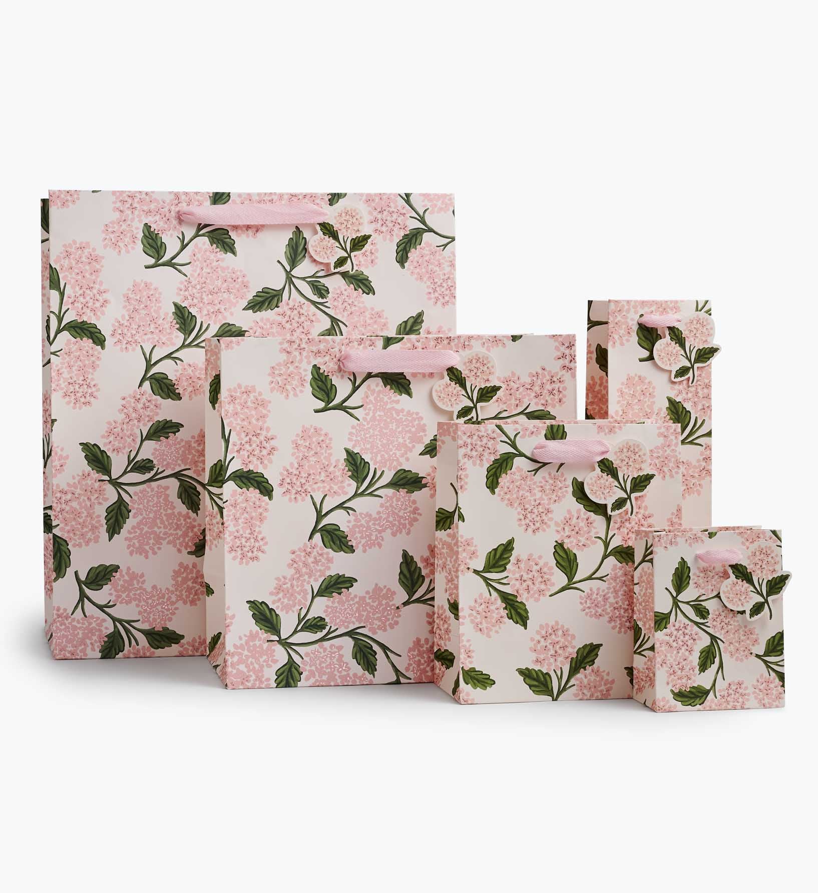 Pink Hydrangea Wine Gift Bag - Image 2
