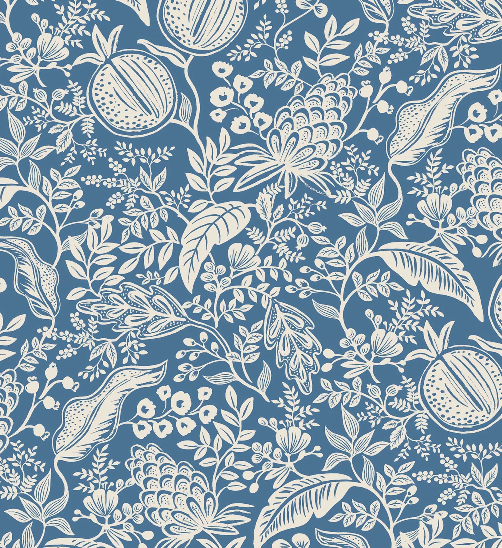 Pomegranate Peel & Stick Wallpaper - Blue & Ivory - Image 3