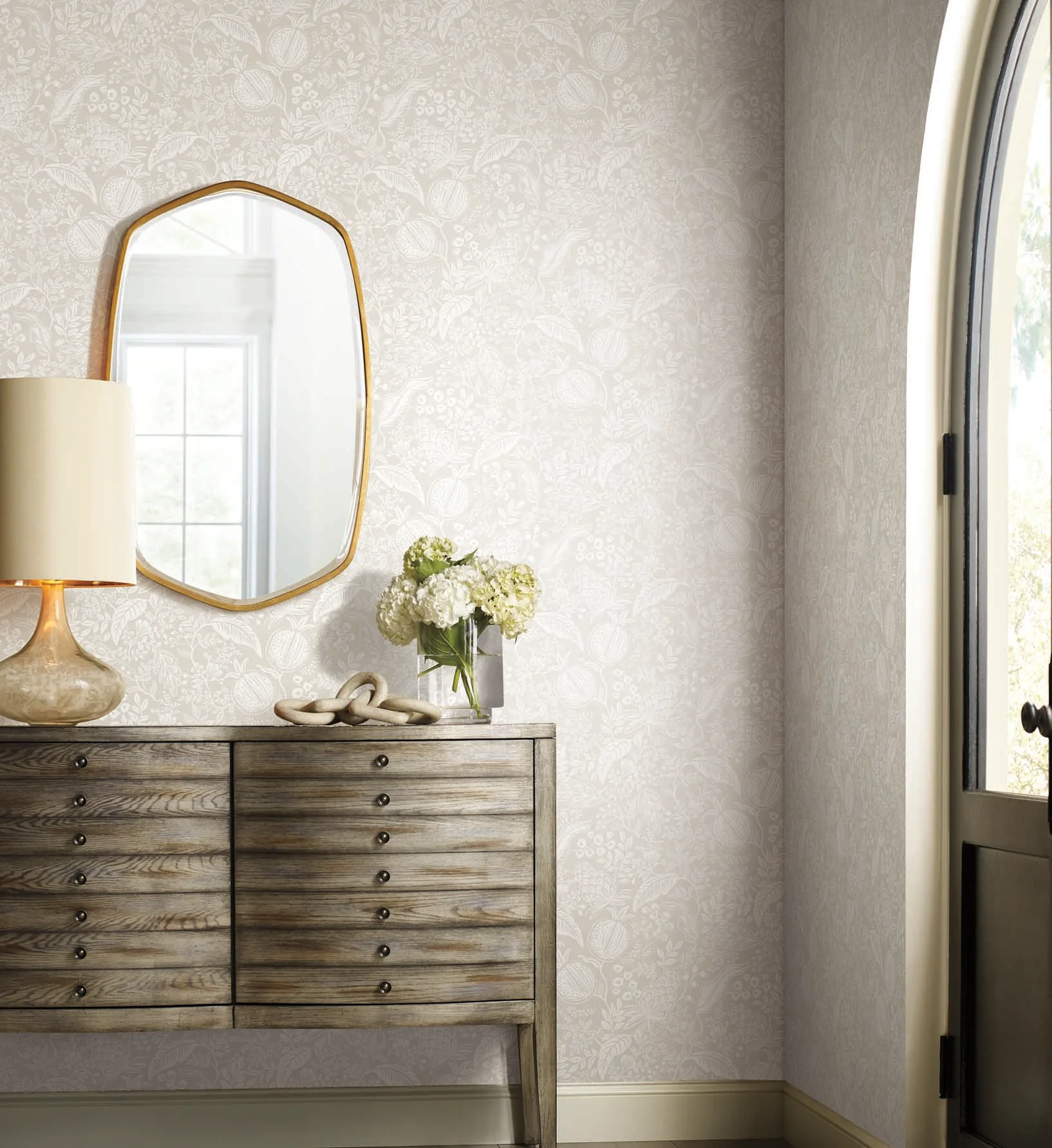 Pomegranate Wallpaper - Beige & White - Image 2
