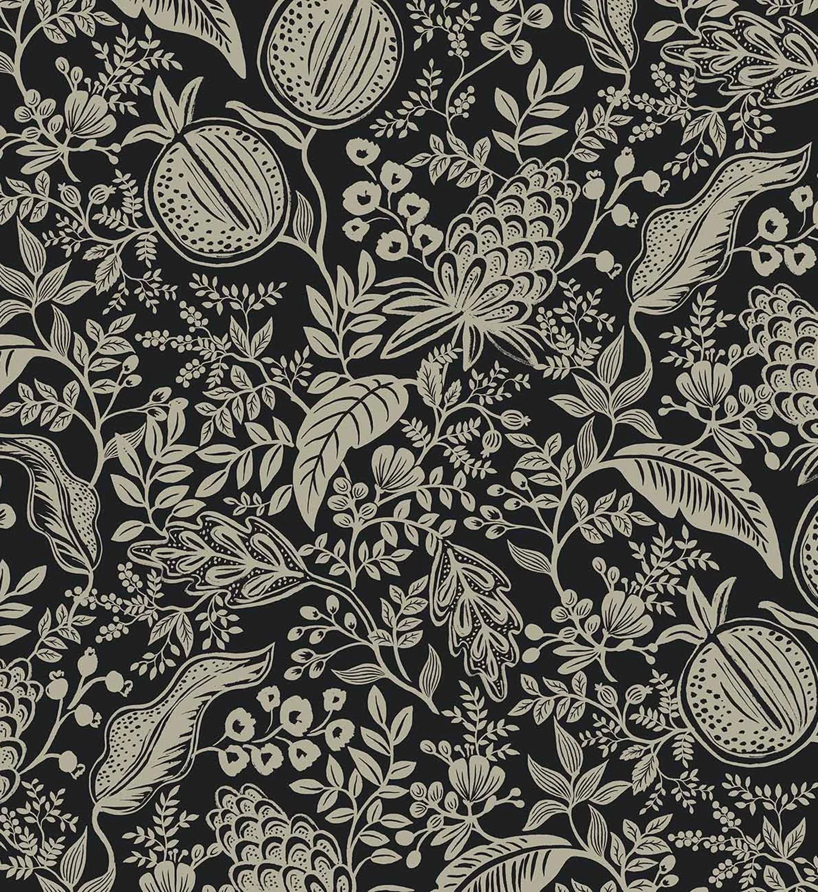 Pomegranate Wallpaper - Black & Linen - Image 3