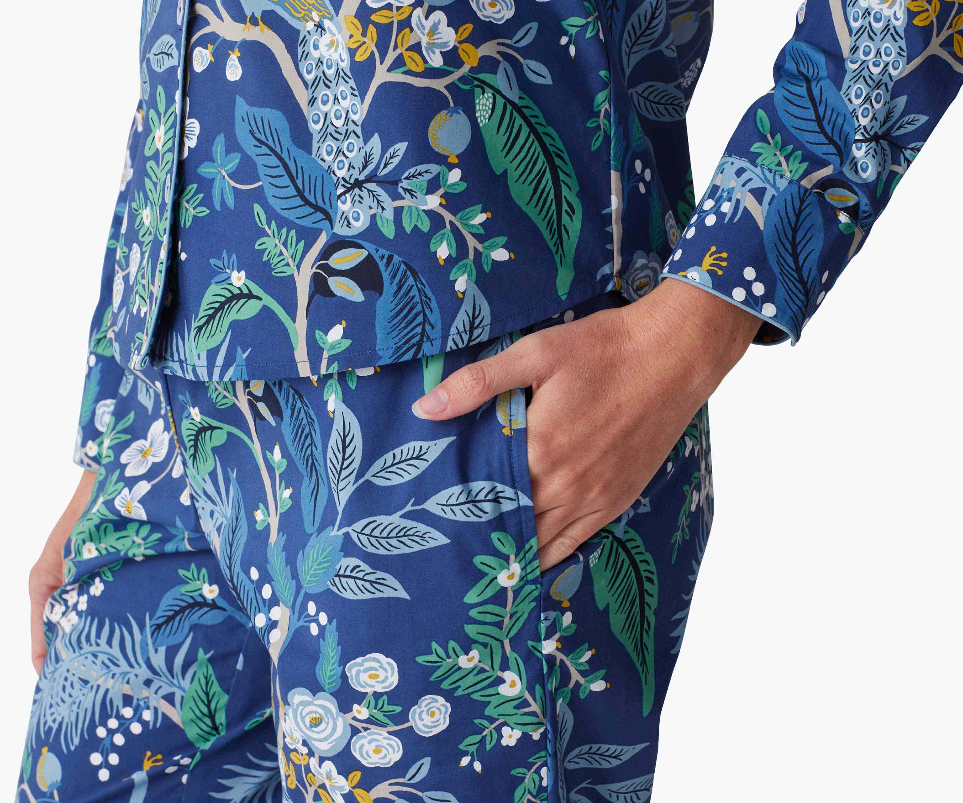 Poplin Button Front Long Set - Peacock - Image 3