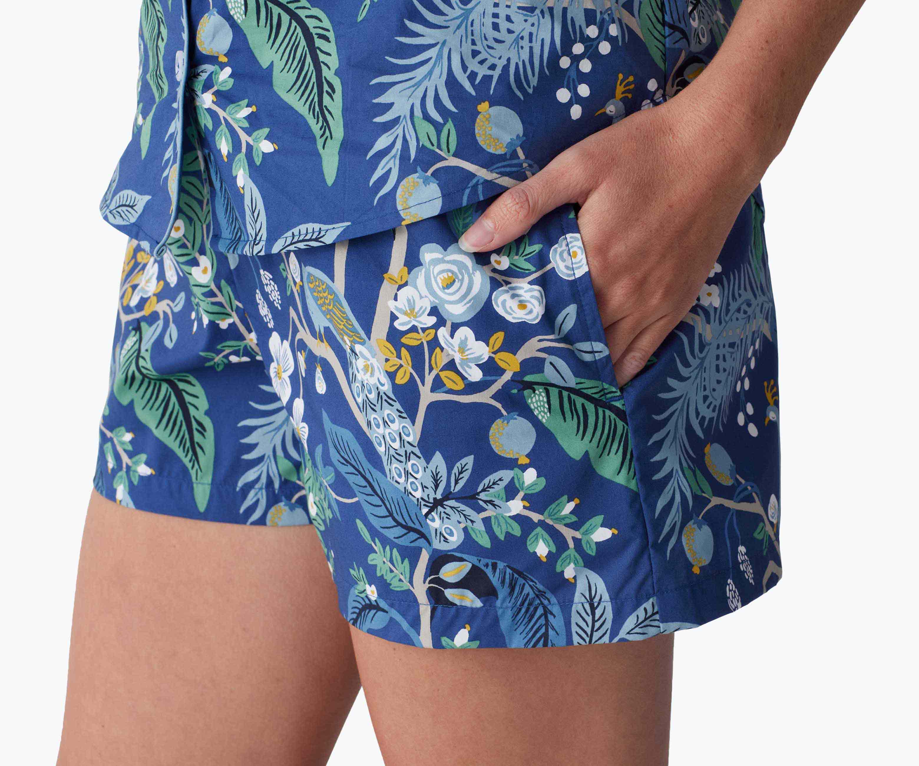 Poplin Button Front Short Set - Peacock - Image 5