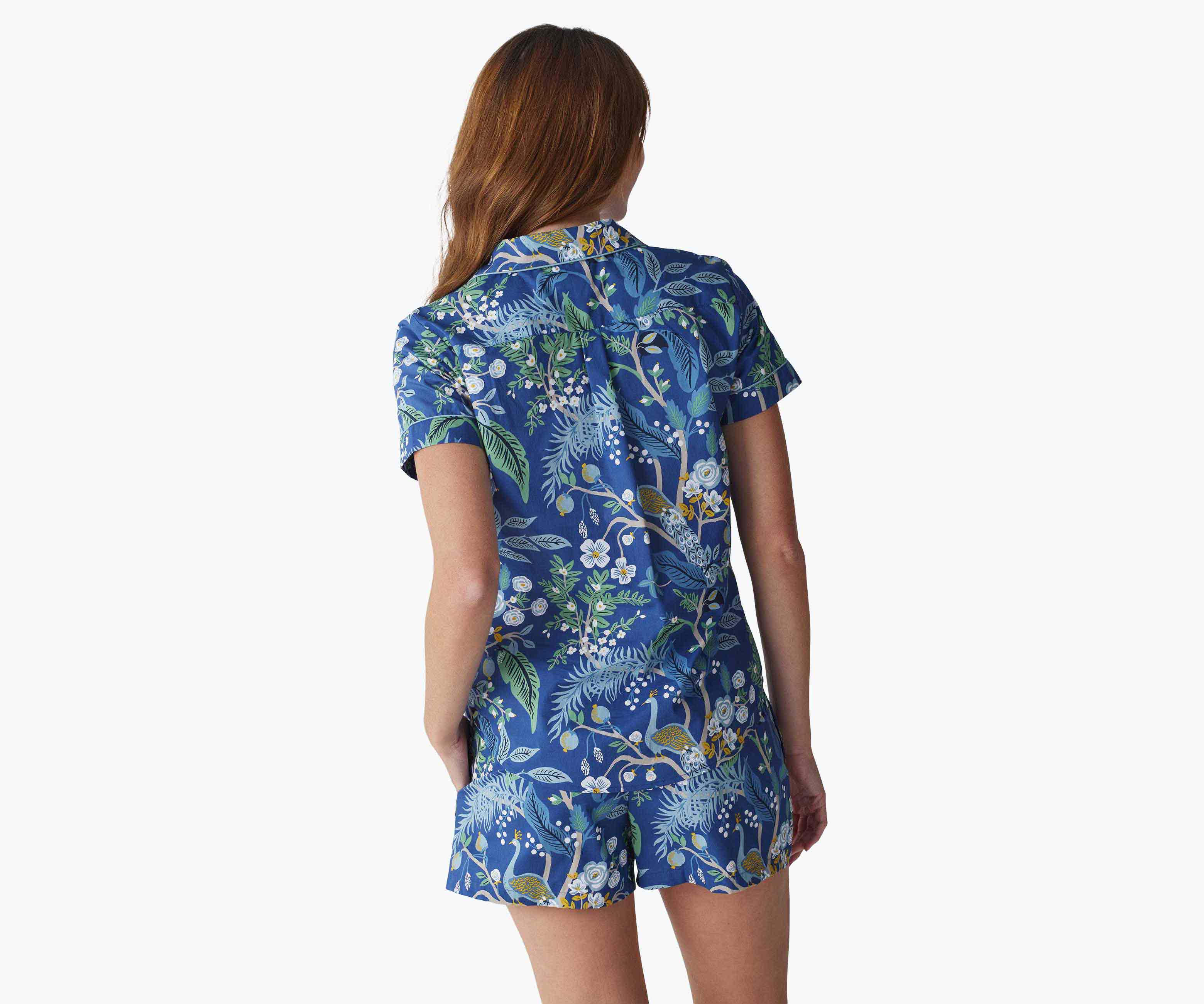 Poplin Button Front Short Set - Peacock - Image 7