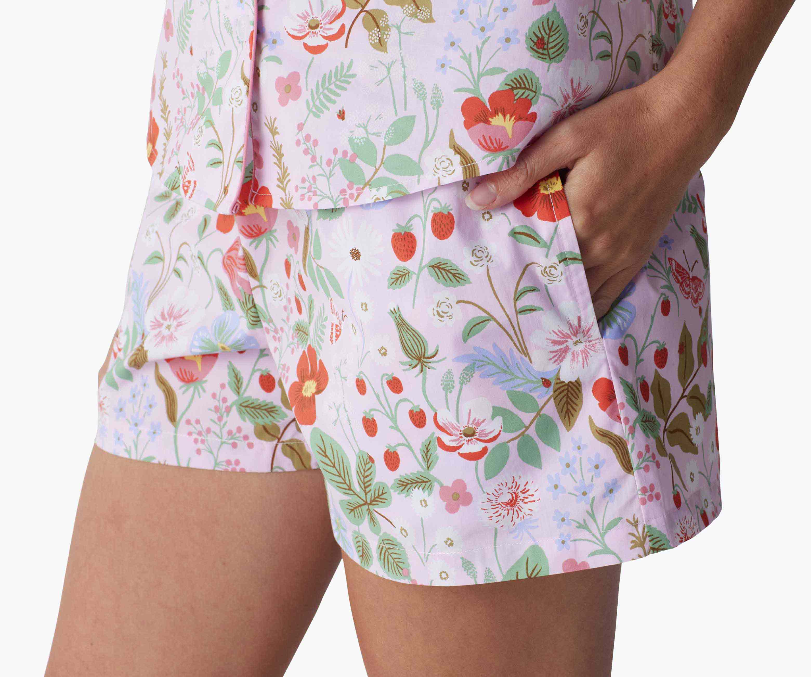 Poplin Button Front Short Set - Strawberry Fields - Image 4