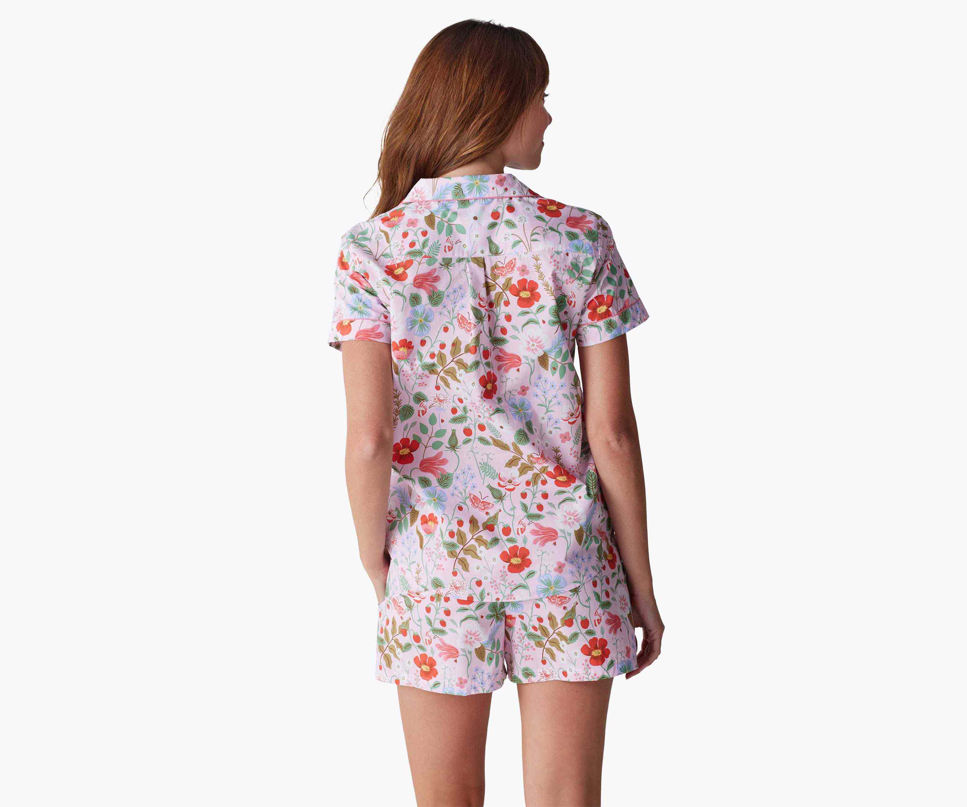 Poplin Button Front Short Set - Strawberry Fields - Image 6