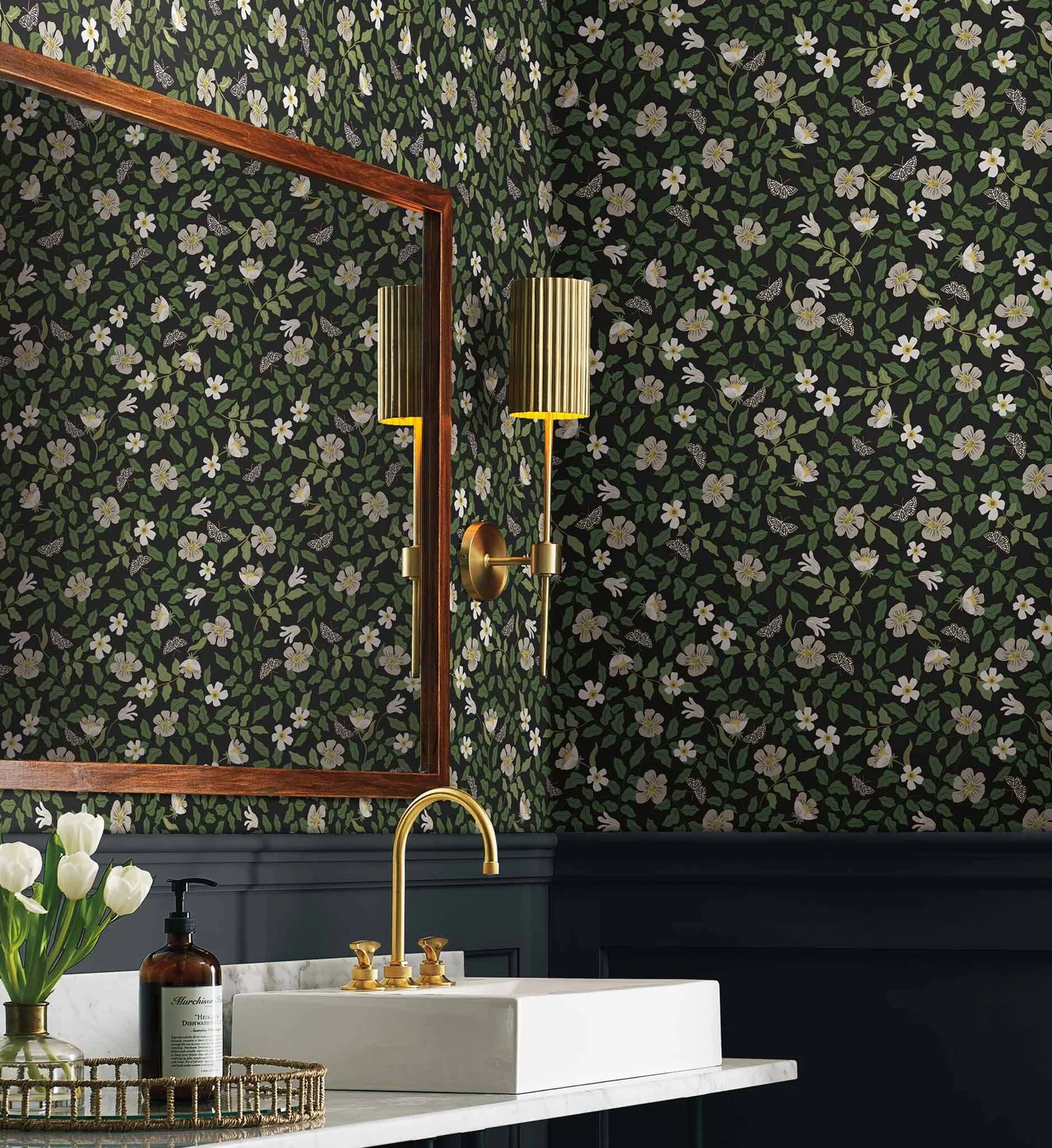 Primrose Peel & Stick Wallpaper - Linen & Black - Image 2
