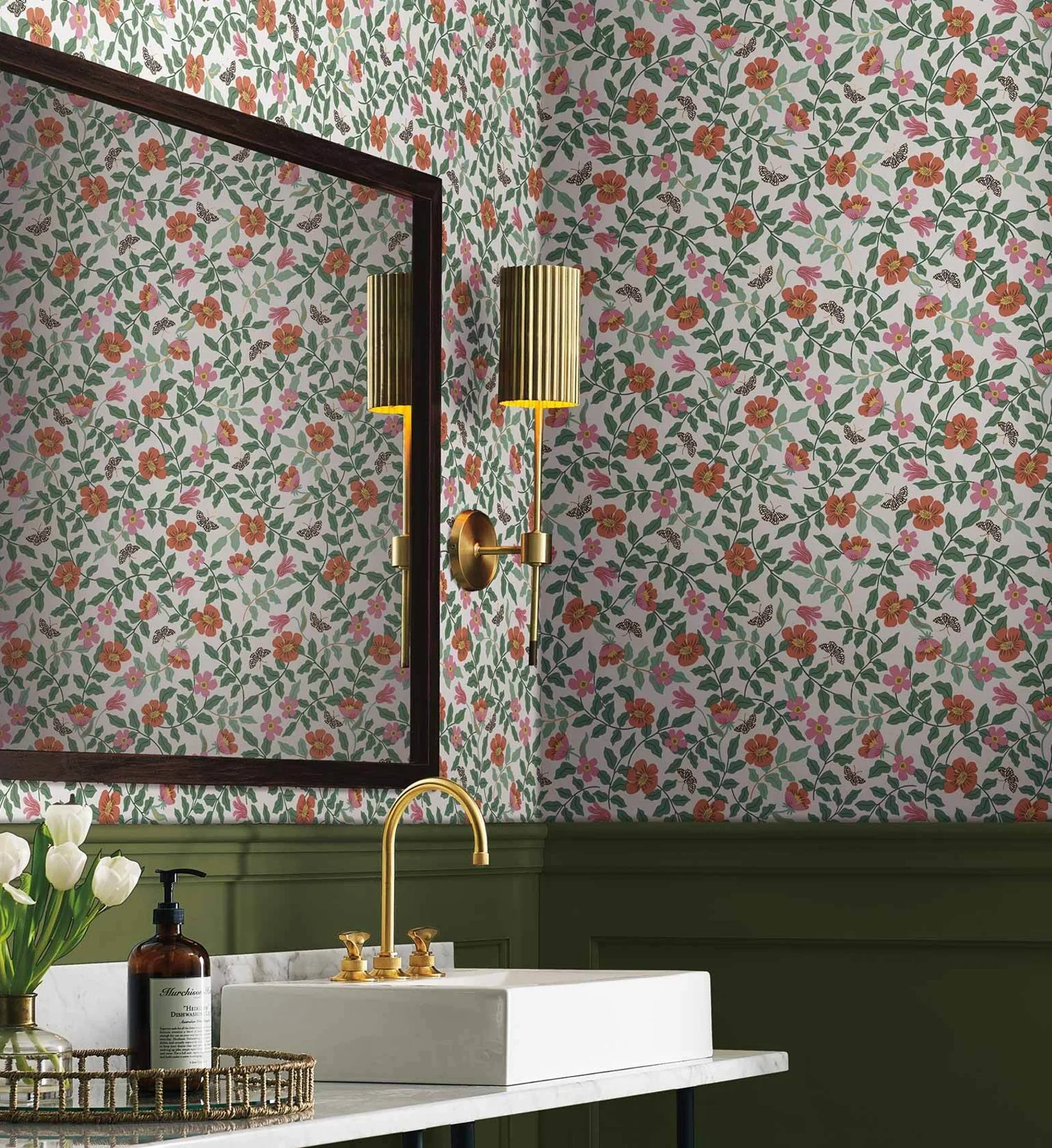 Primrose Peel & Stick Wallpaper - Rose & Cream - Image 2