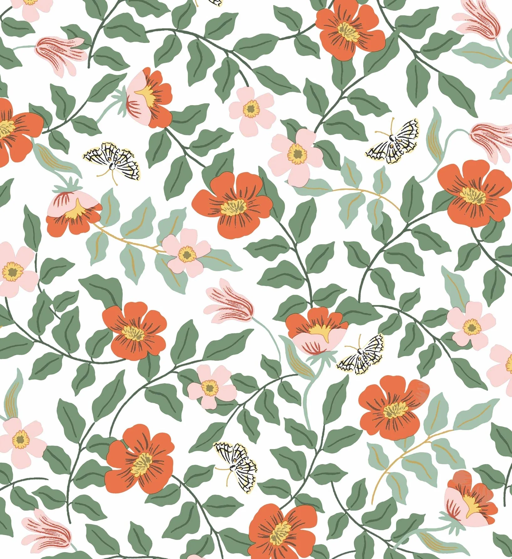 Primrose Peel & Stick Wallpaper - Rose & Cream - Image 3