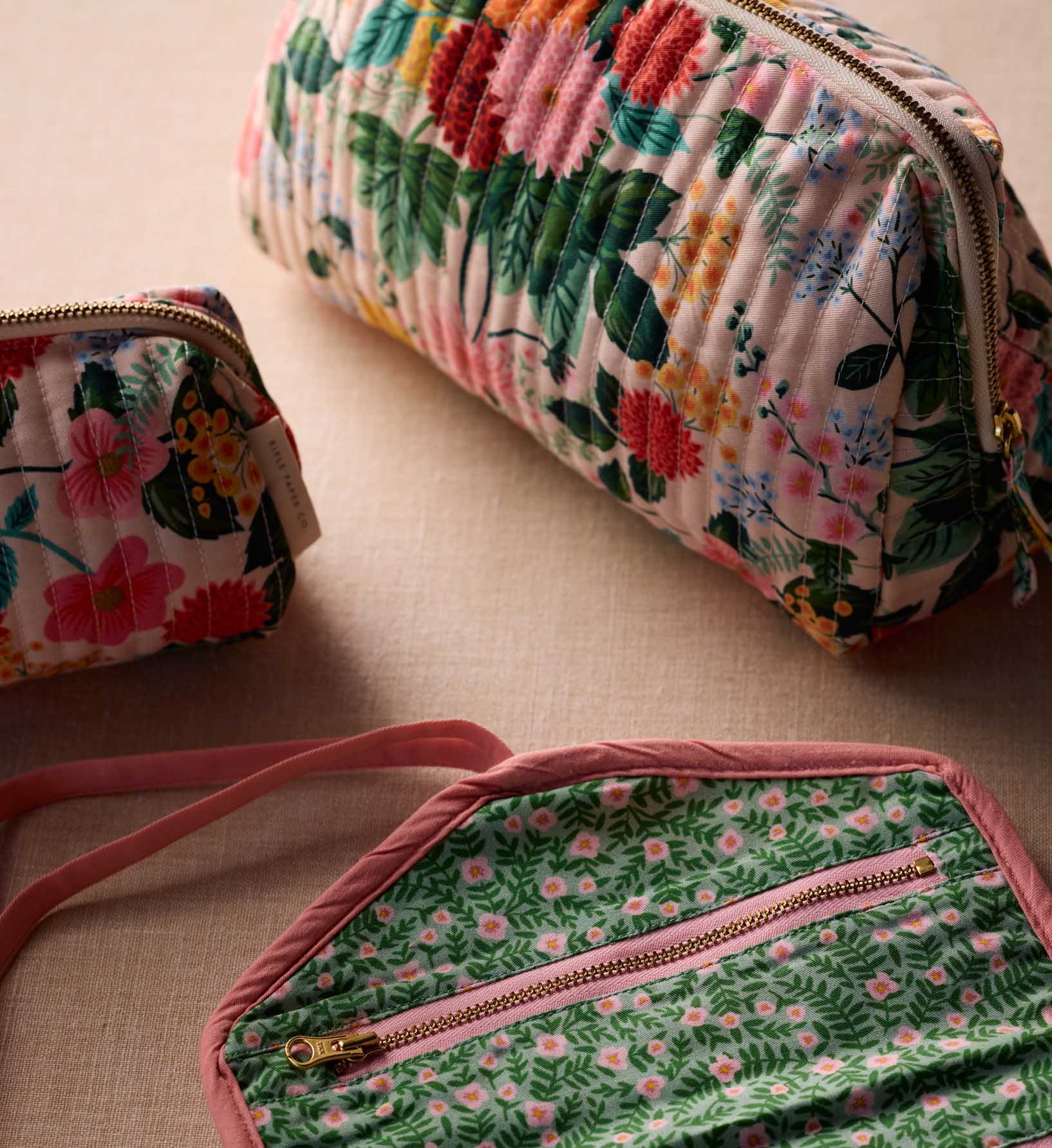 Quilted Large Cosmetic Pouch - Dahlia - Image 2