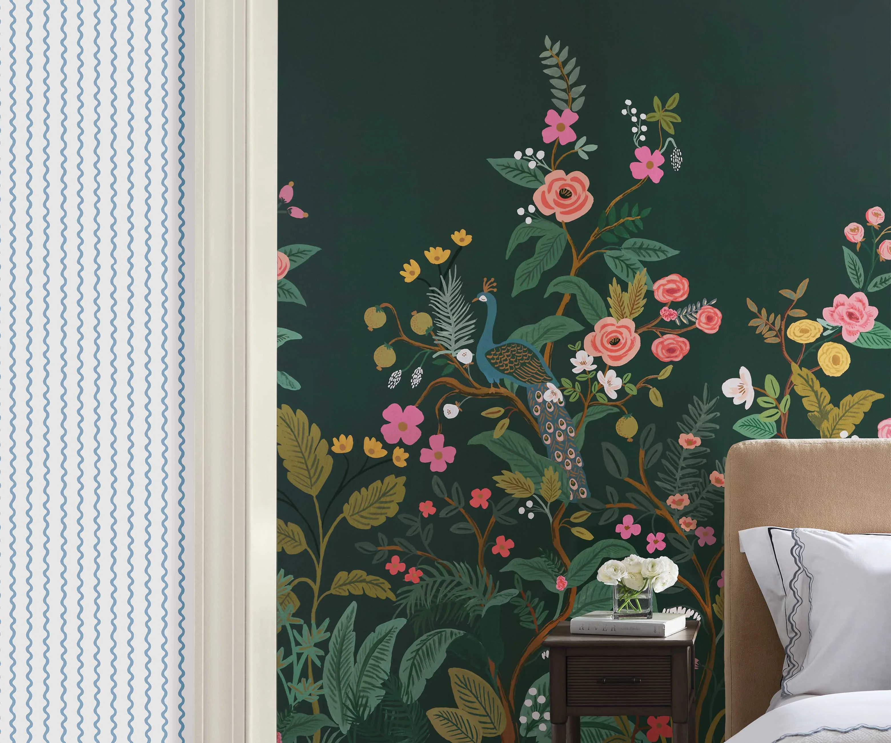 Rickrack Wallpaper Sample - Blue - Image 3