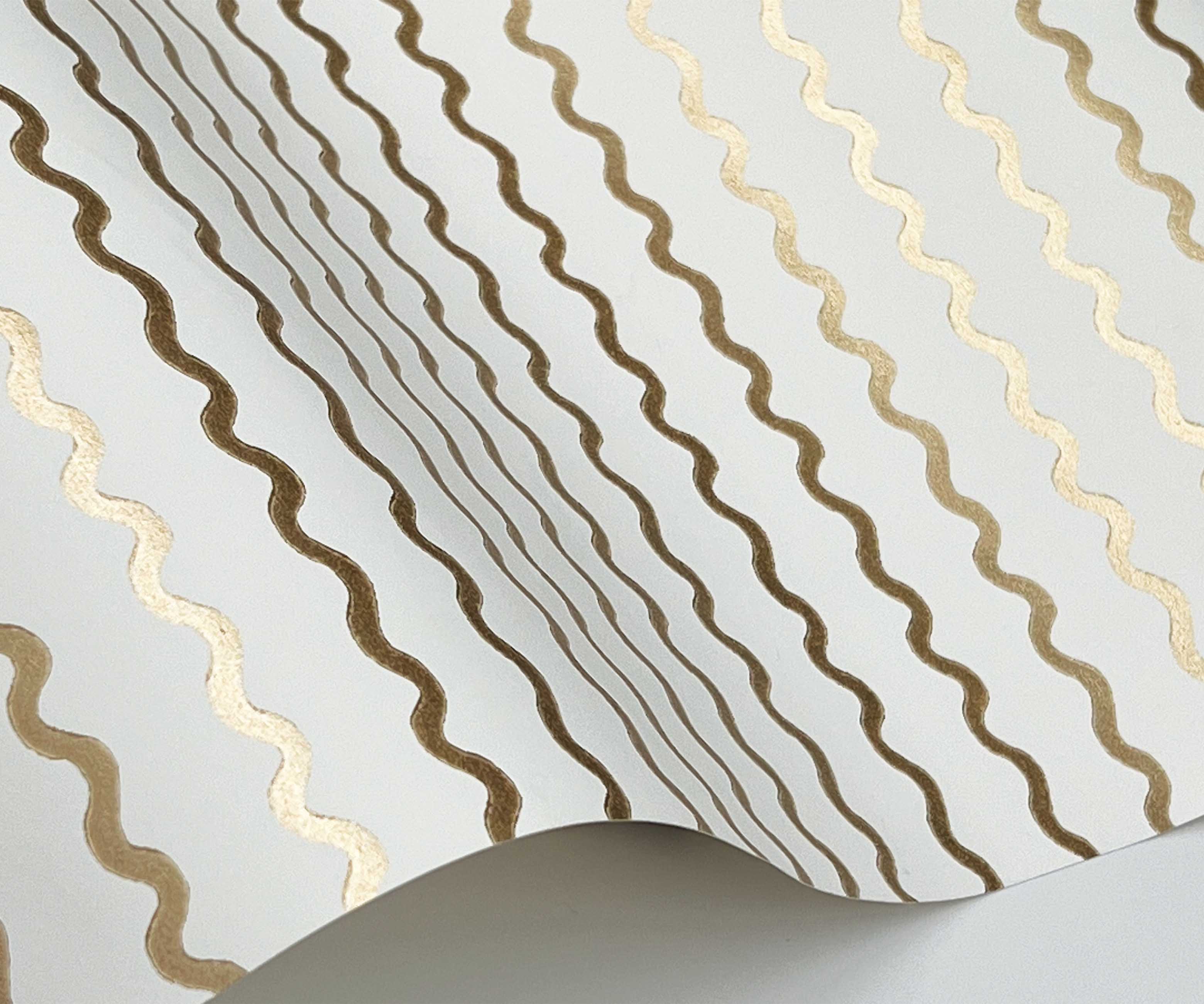 Rickrack Wallpaper - Metallic Gold - Image 4
