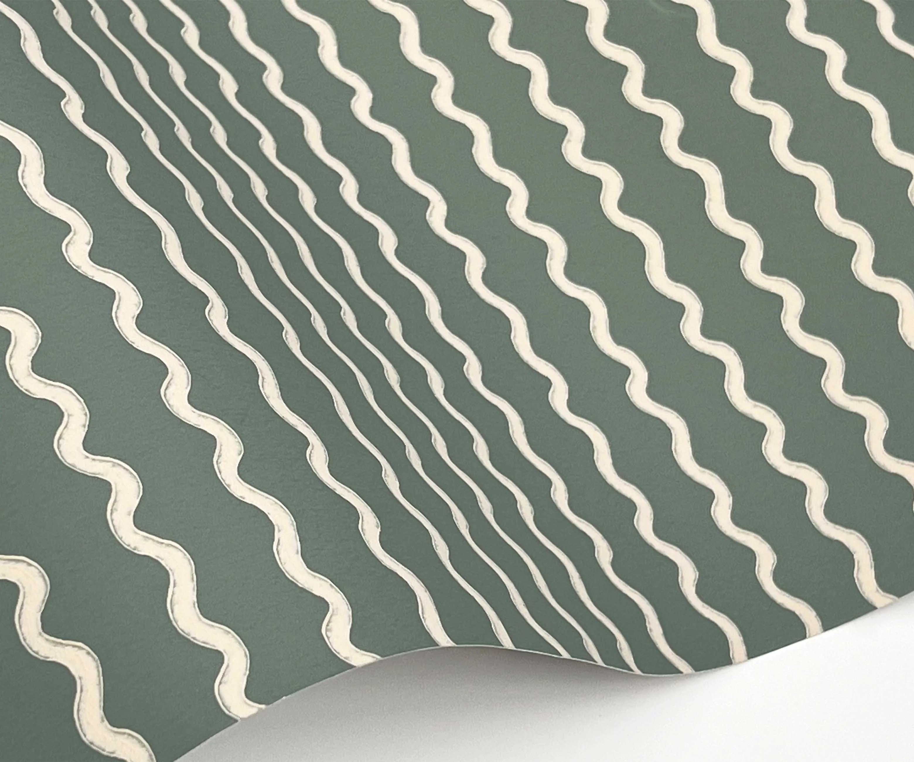 Rickrack Wallpaper - Moss - Image 4