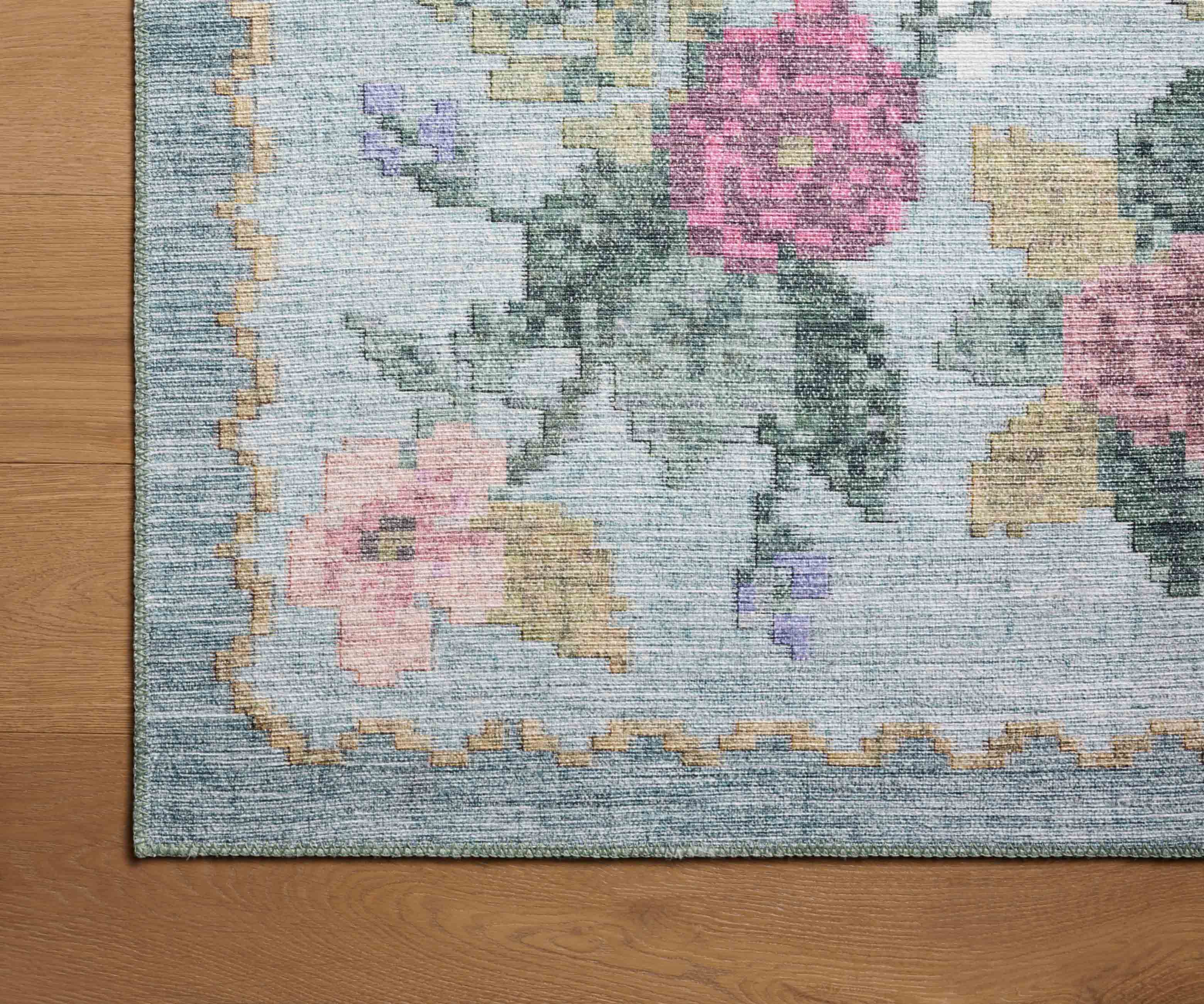 Rosa Antique Rose Power Loomed Rug - Sky - Image 4