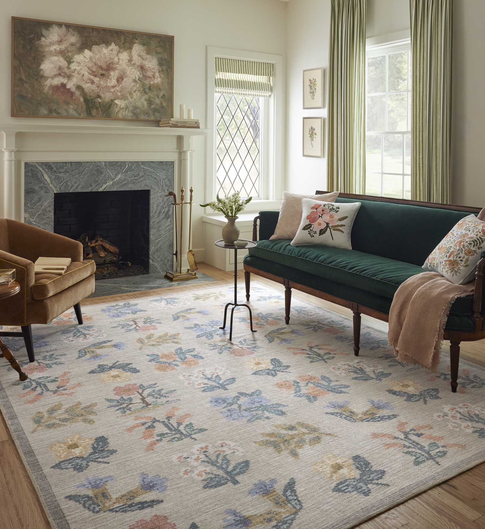 Rosa Hawthorne Power Loomed Rug - Cream - Image 2
