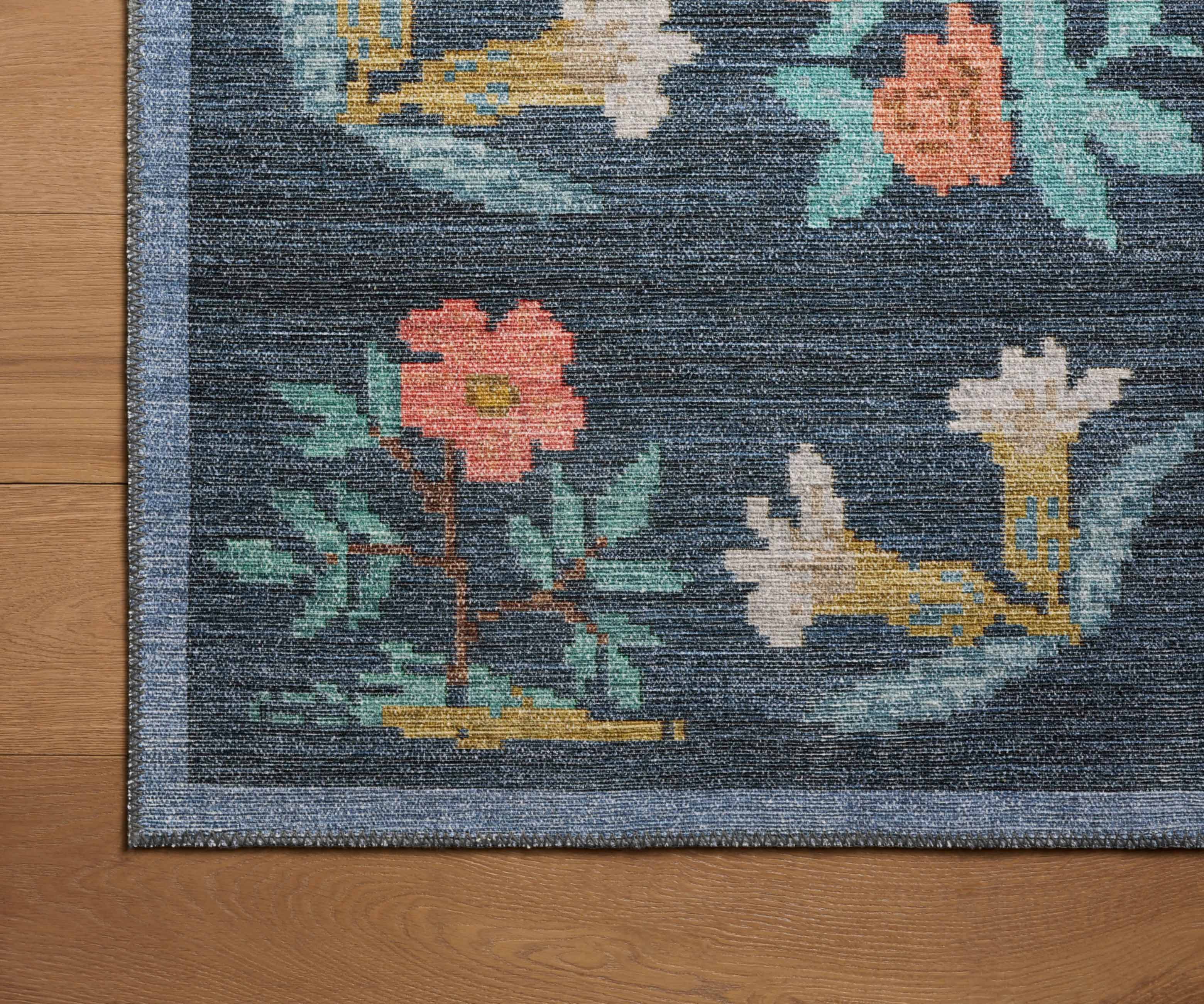 Rosa Hawthorne Power Loomed Rug - Navy - Image 4
