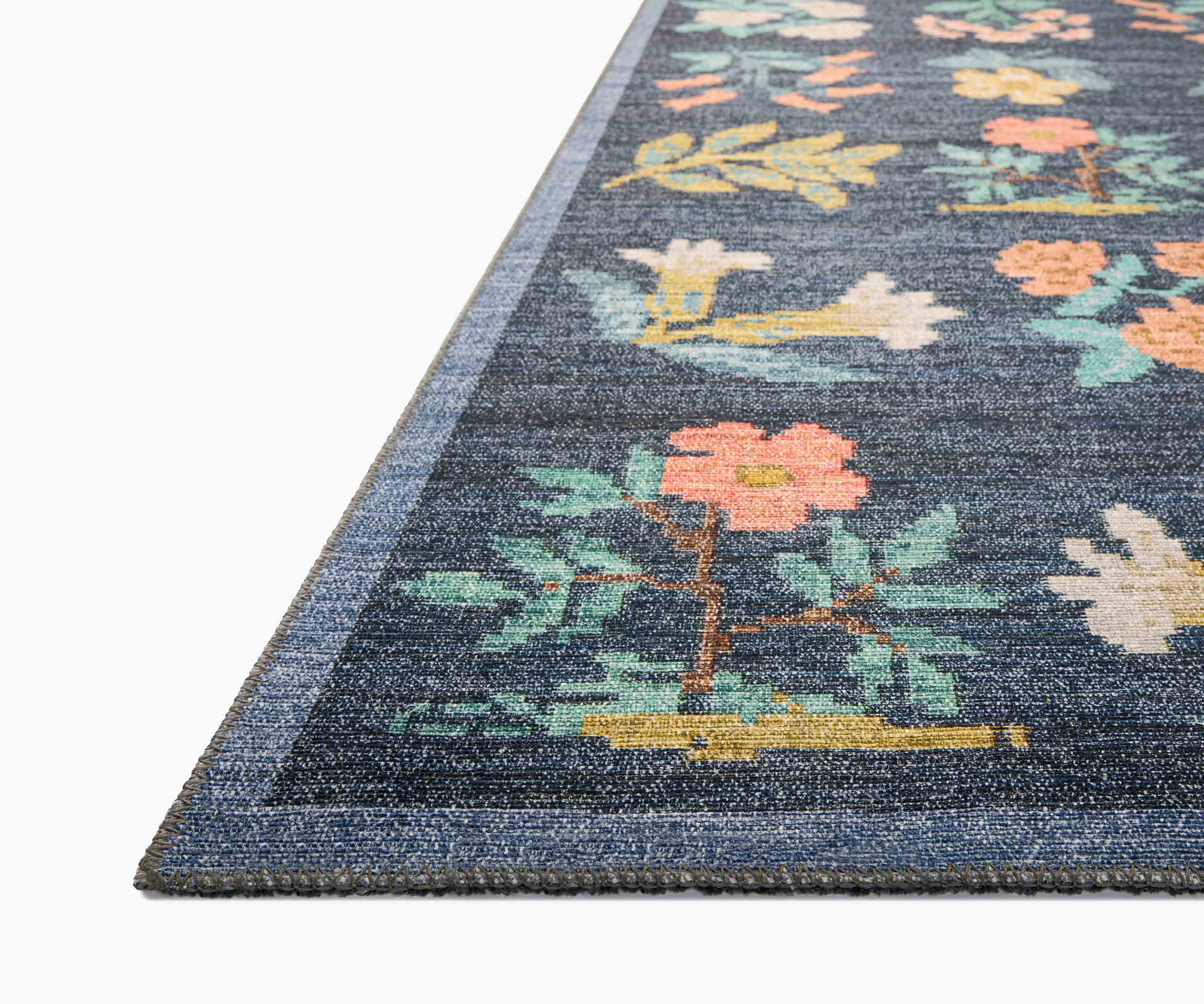 Rosa Hawthorne Power Loomed Rug - Navy - Image 5