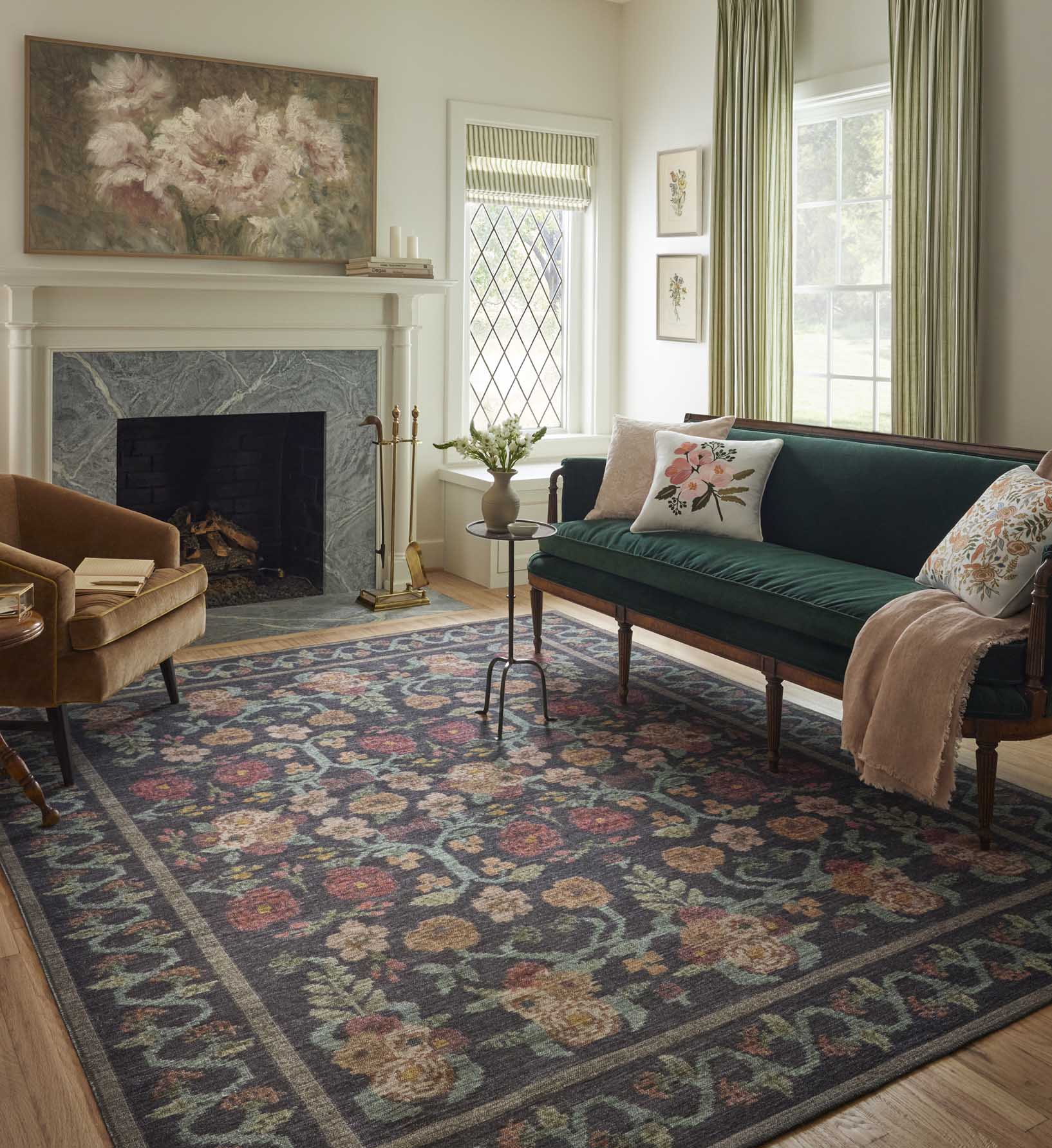 Rosa Power Loomed Rug - Black - Image 3