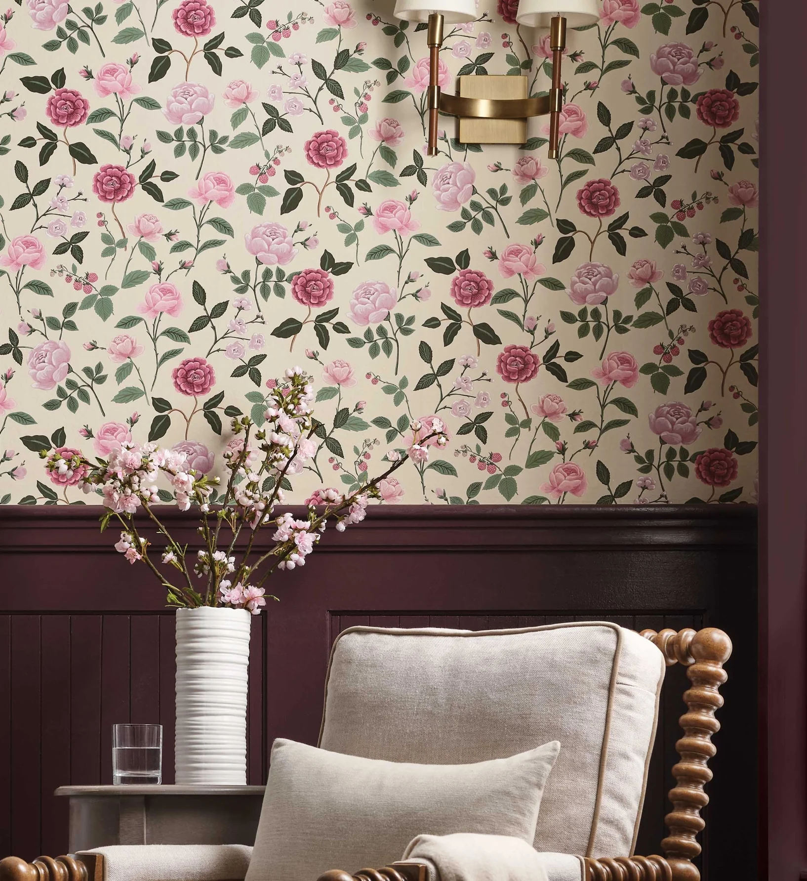 Roses Wallpaper - Linen - Image 2
