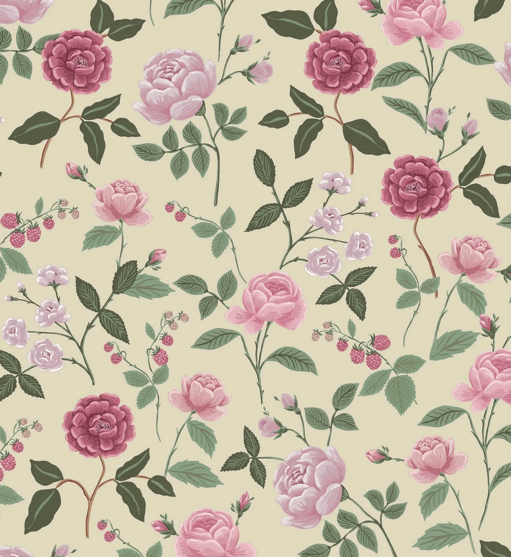 Roses Wallpaper - Linen - Image 3