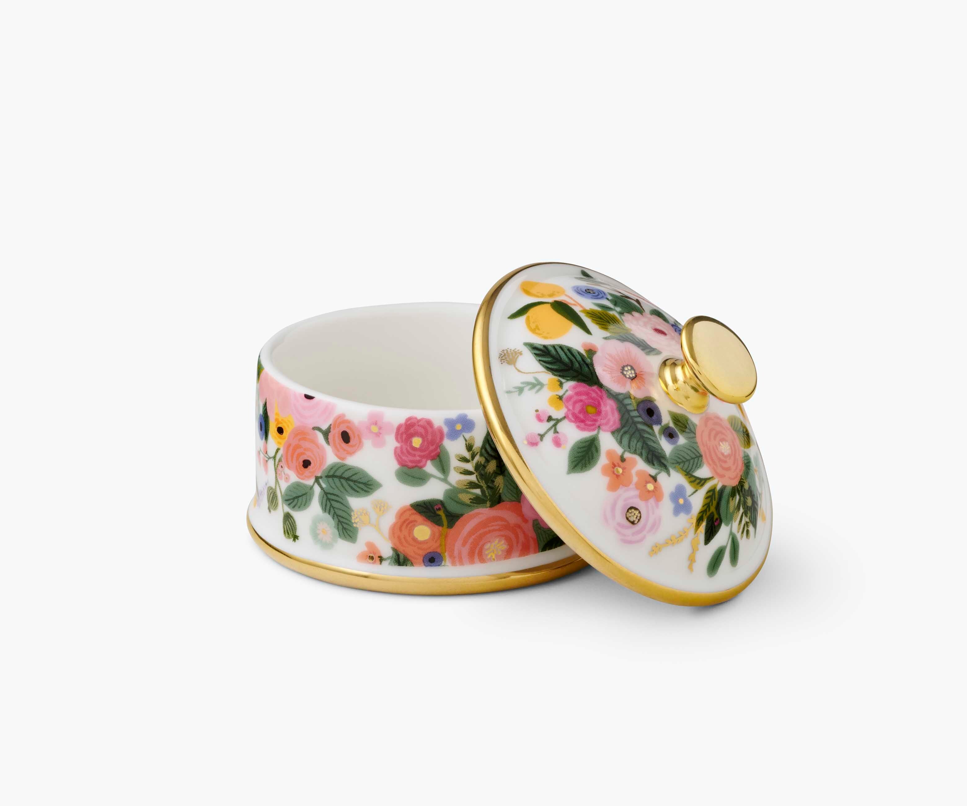 Round Porcelain Box - Garden Party - Image 3