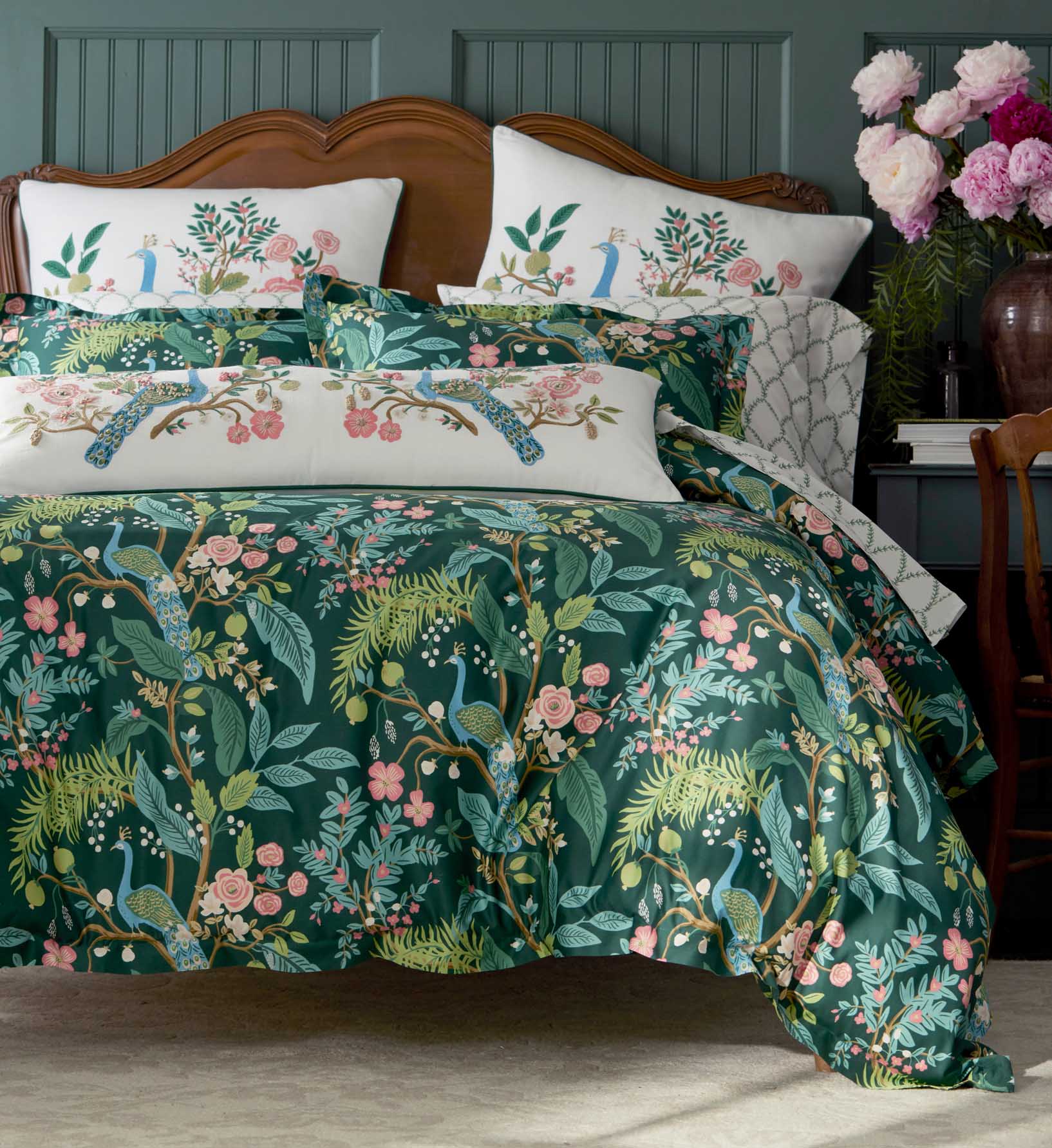 Sateen Duvet Cover - Peacock Emerald - Image 2