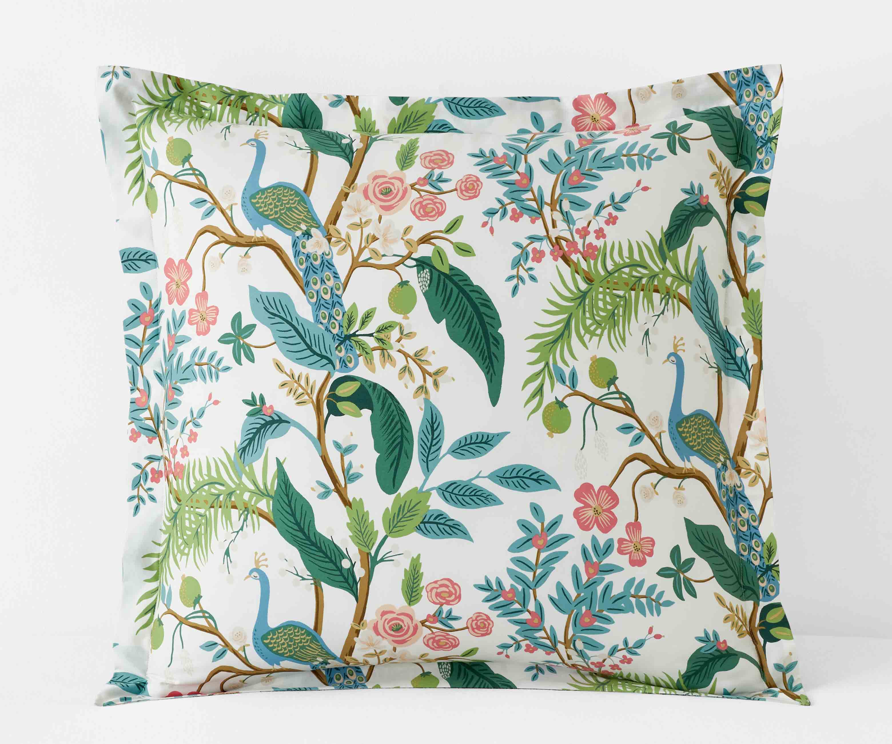 Sateen Sham - Peacock White - Image 5