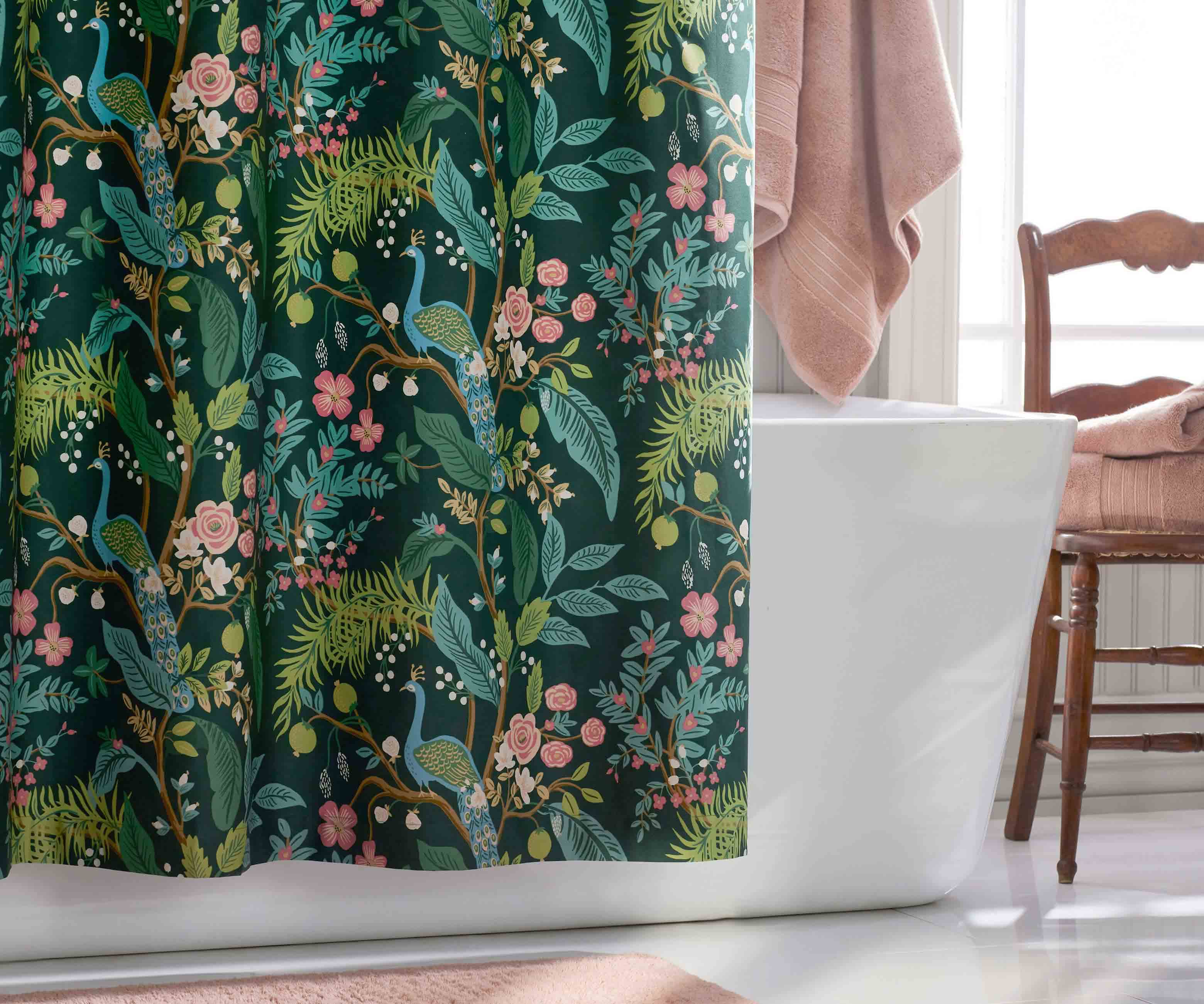 Sateen Shower Curtain - Peacock Emerald - Image 3