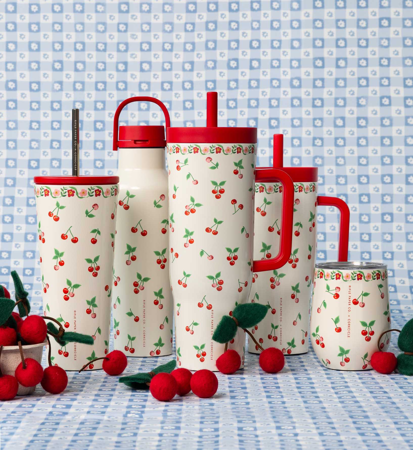 Stemless Wine Cup - Cherries - Image 2