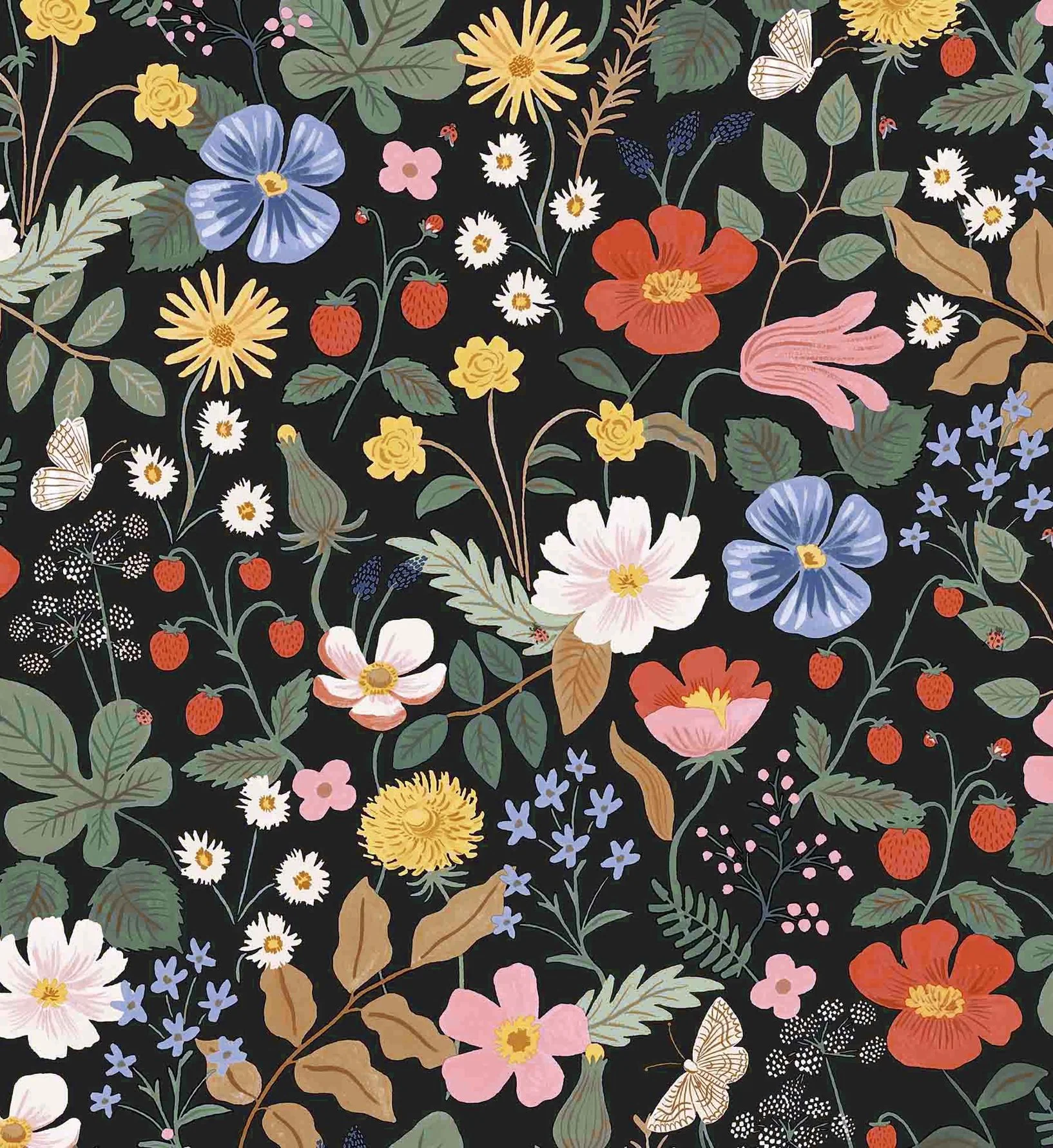 Strawberry Fields Wallpaper - Black - Image 3