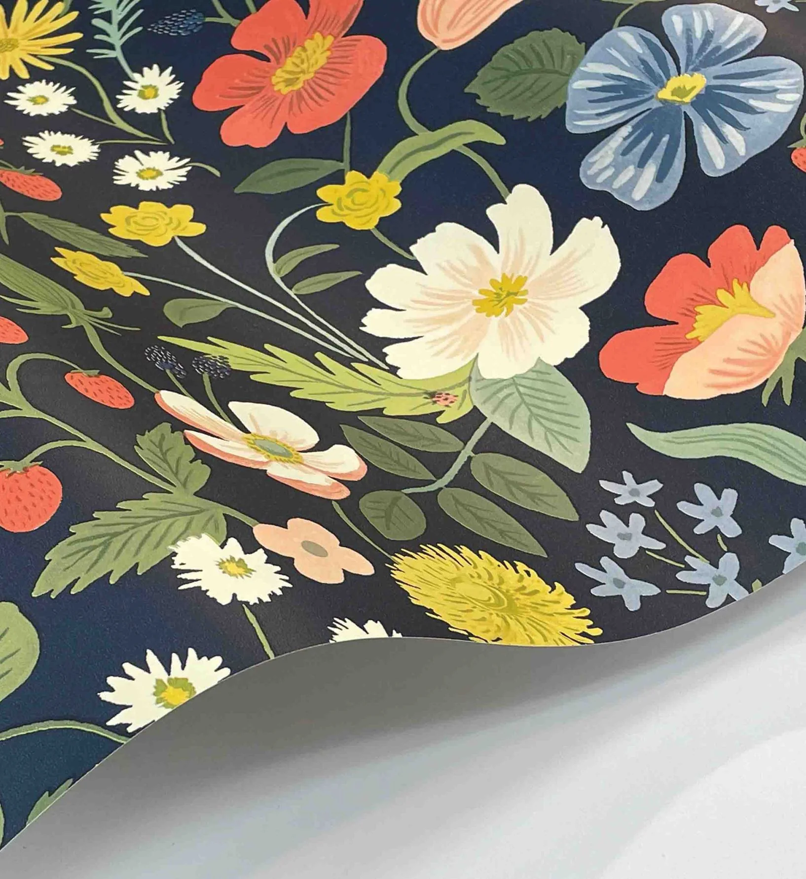 Strawberry Fields Wallpaper - Navy - Image 4
