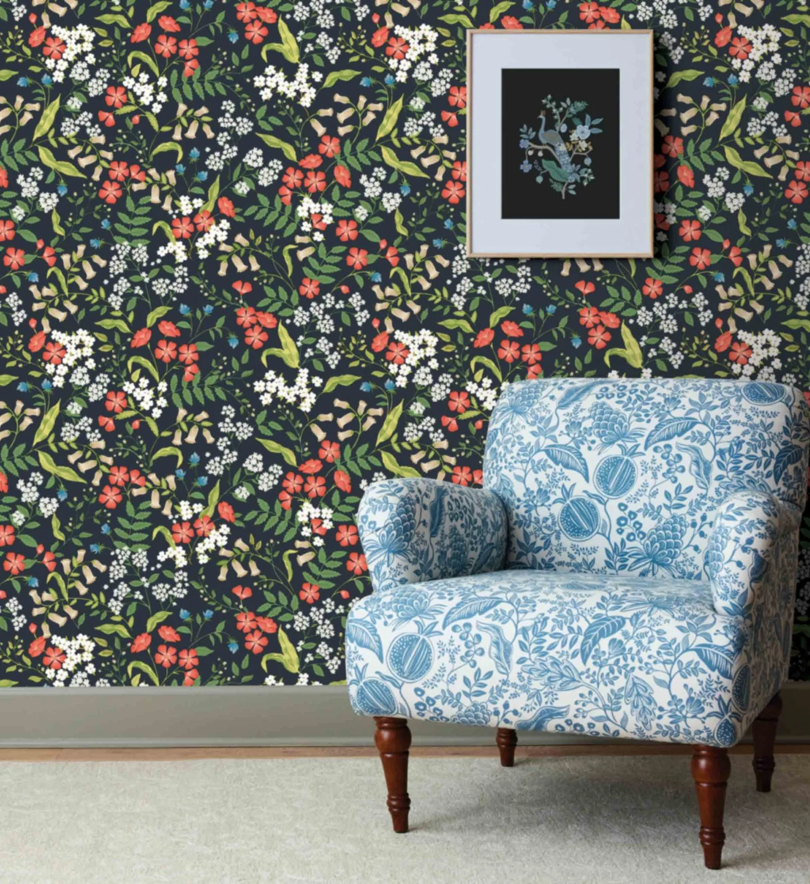 Sweetbrier Peel & Stick Wallpaper - Black - Image 2