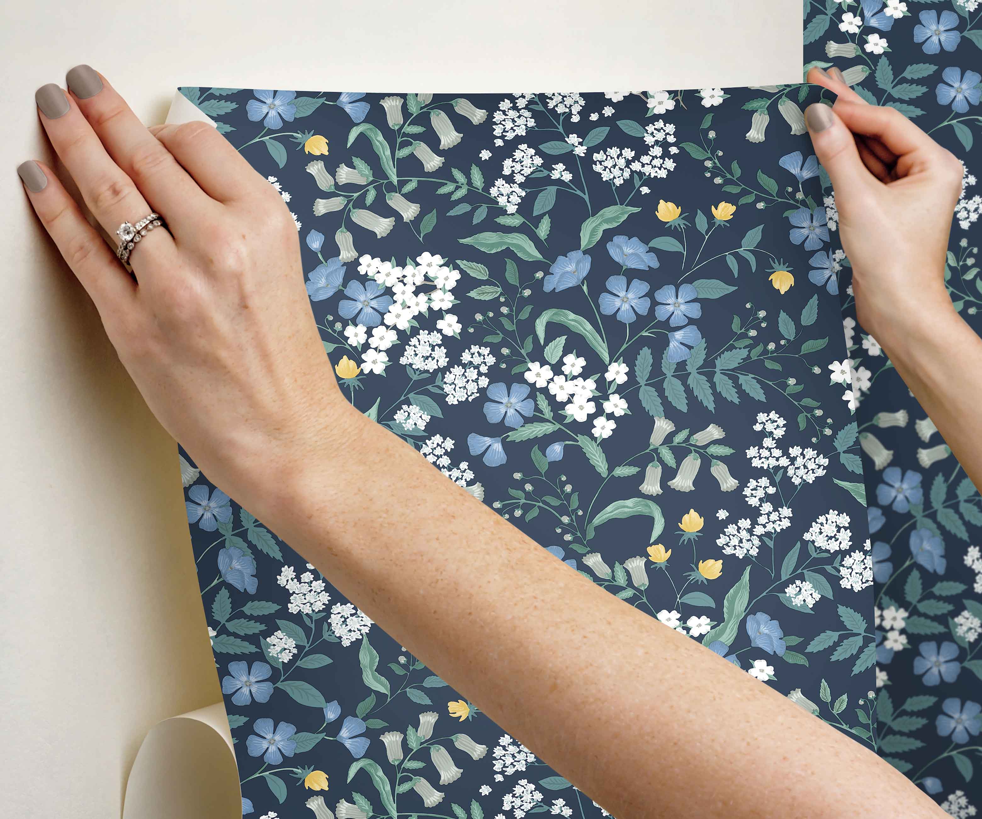 Sweetbrier Peel & Stick Wallpaper - Navy - Image 3