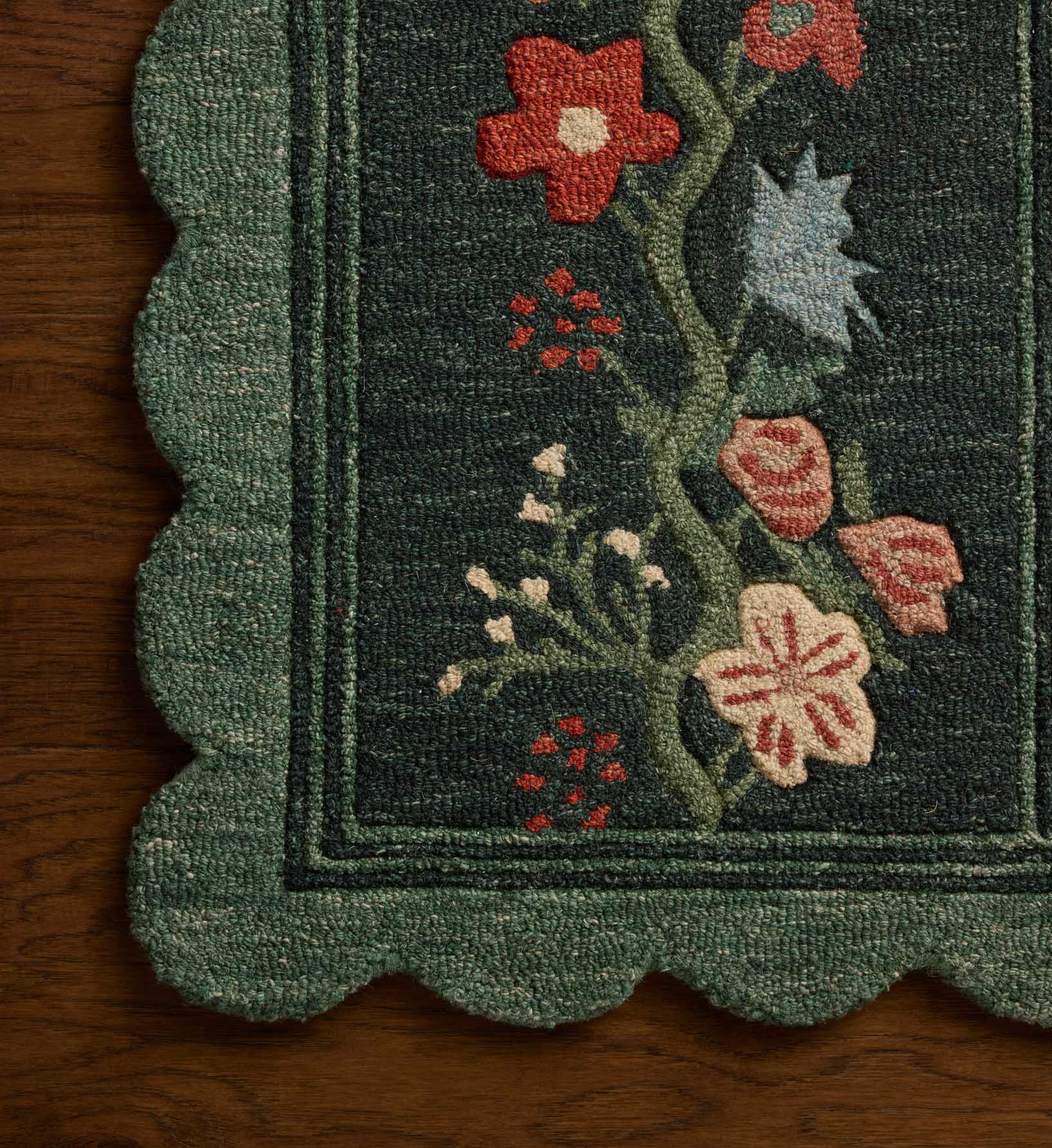Thistle Wool Hooked Rug - Forest - Image 3