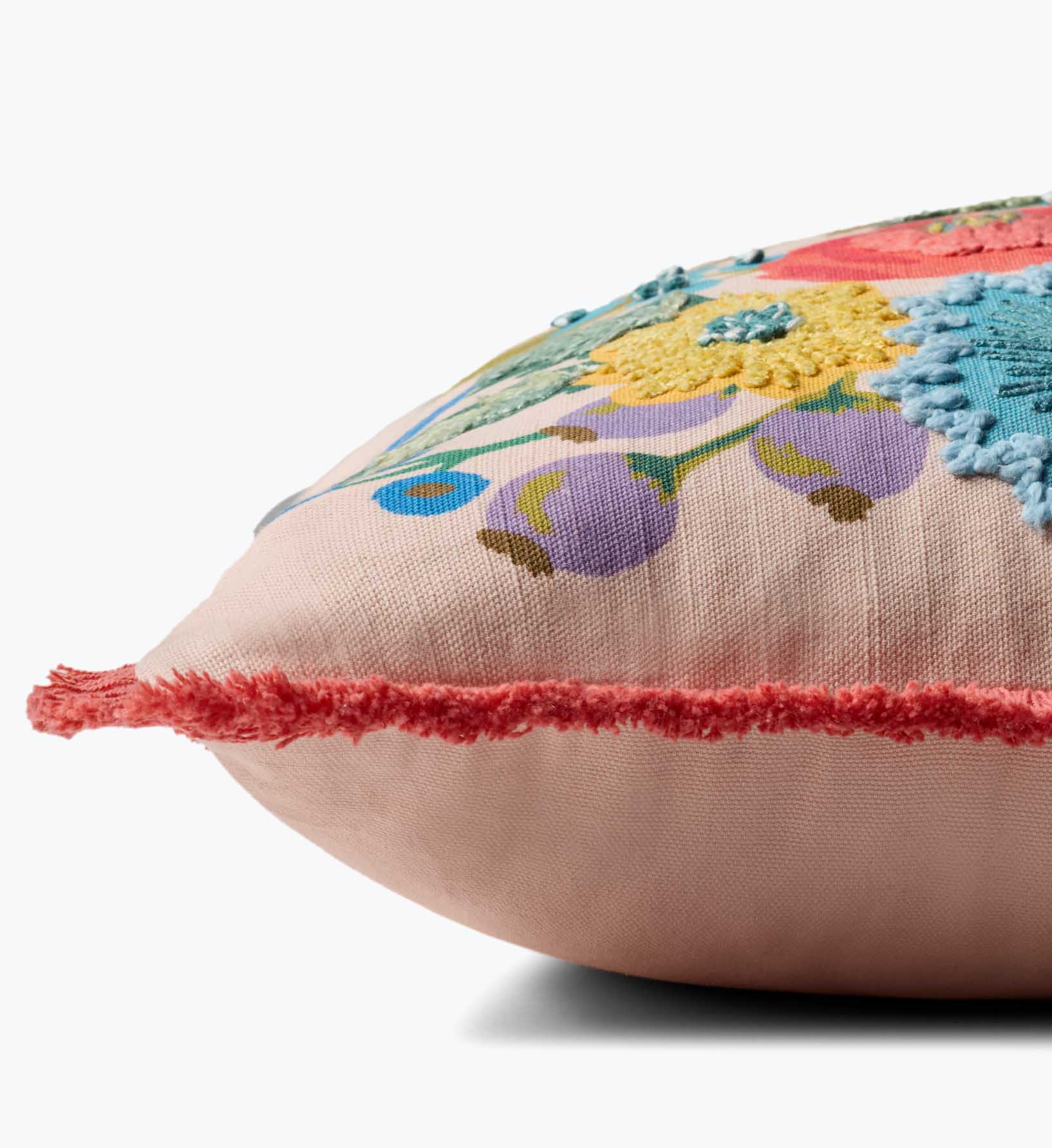 Vintage Garden Embroidered Pillow - Blush - Image 4